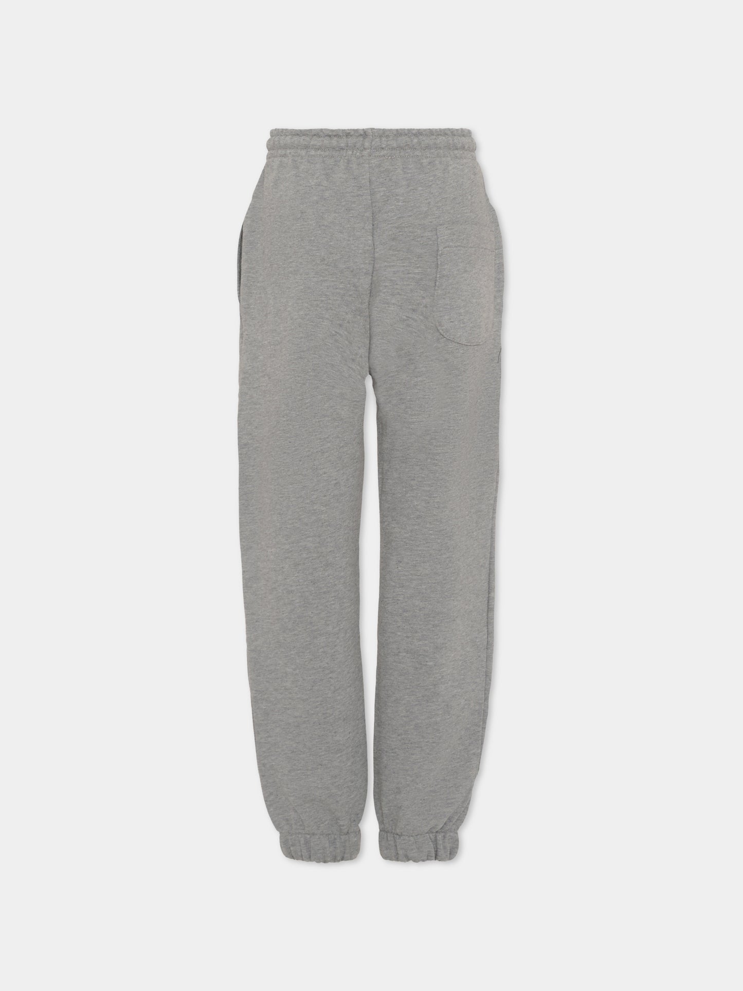 Pantaloni grigi per bambini con logo bianco,Msgm Kids,F5MSJUFP024 104