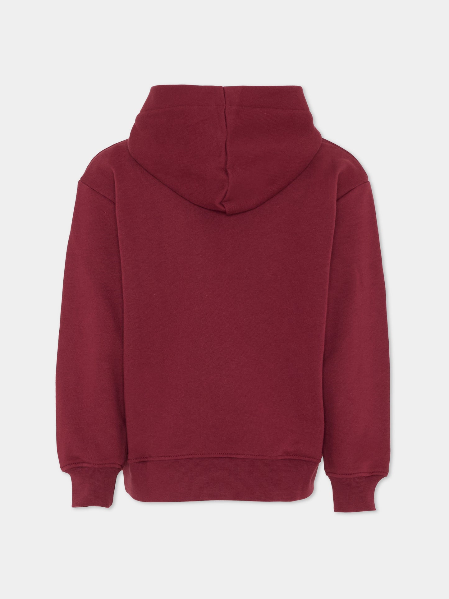 Felpa bordeaux per bambini con logo,Msgm Kids,F5MSJUHS019 MS034