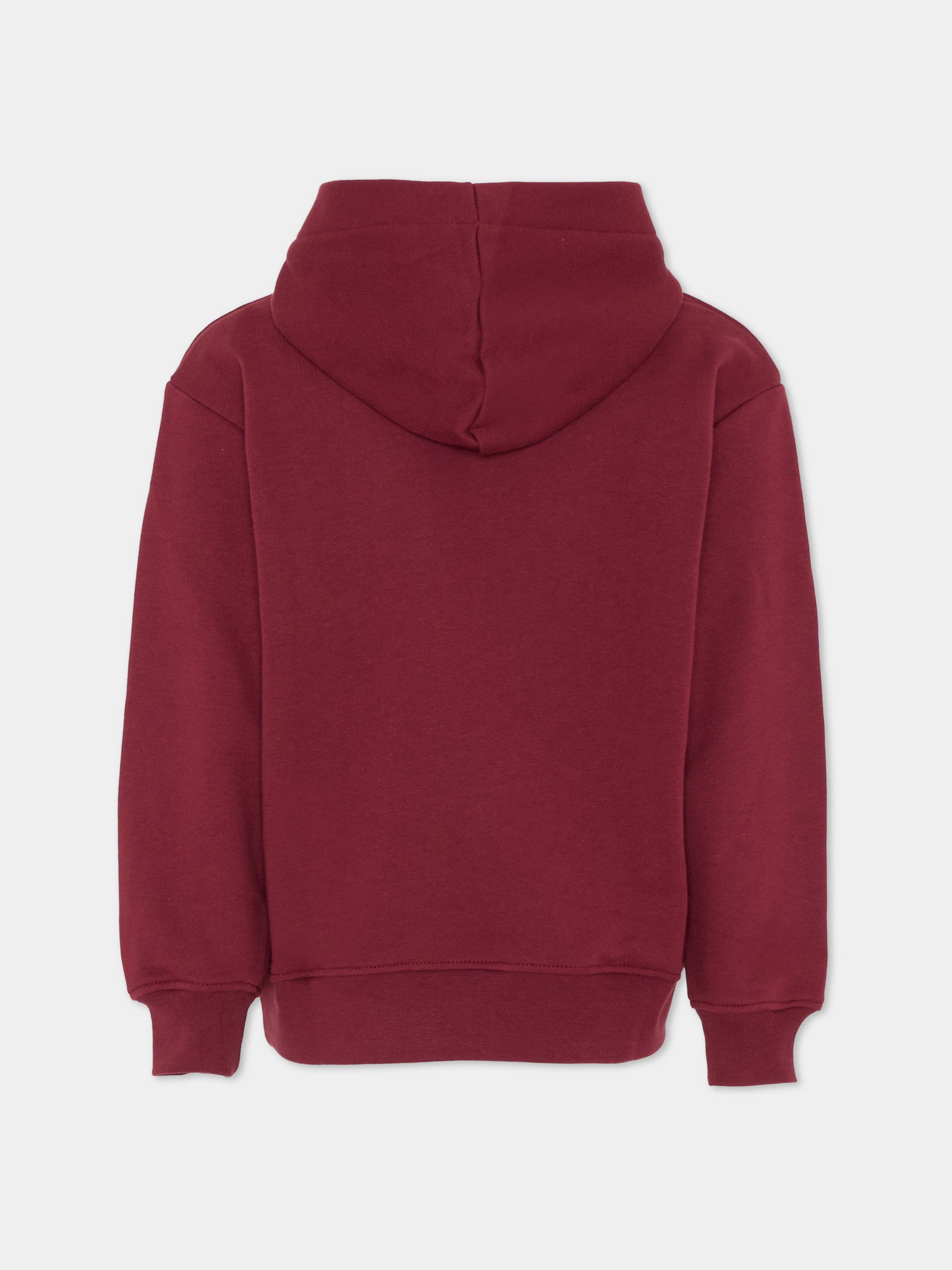 Felpa bordeaux per bambini con logo,Msgm Kids,F5MSJUHS019 MS034