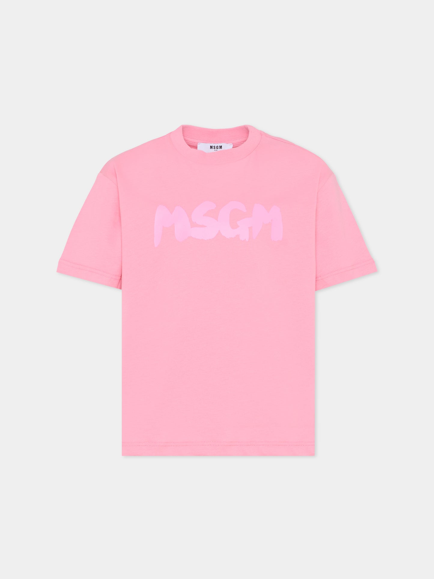 T-shirt rosa per bambina con logo,Msgm Kids,F5MSJUTH011 MS038
