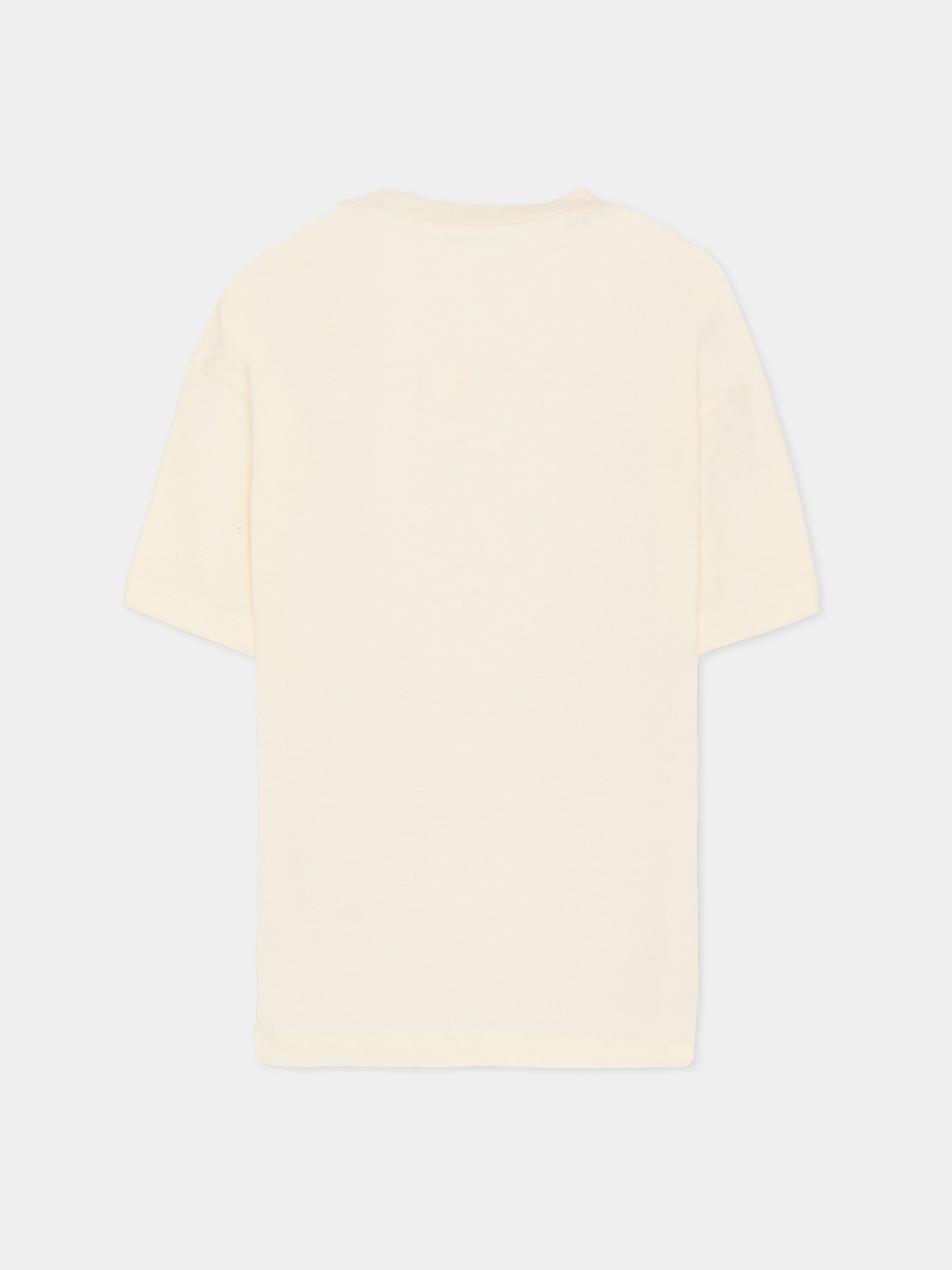 T-shirt avorio per bambino con logo,Msgm Kids,F5MSJUTH050 013