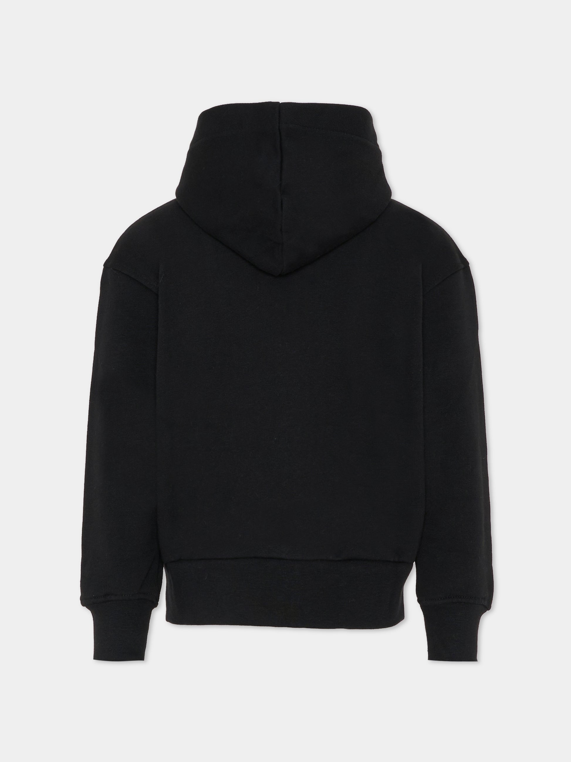 Felpa nera per bambini con logo,Msgm Kids,F5MSJUZH048 110/38