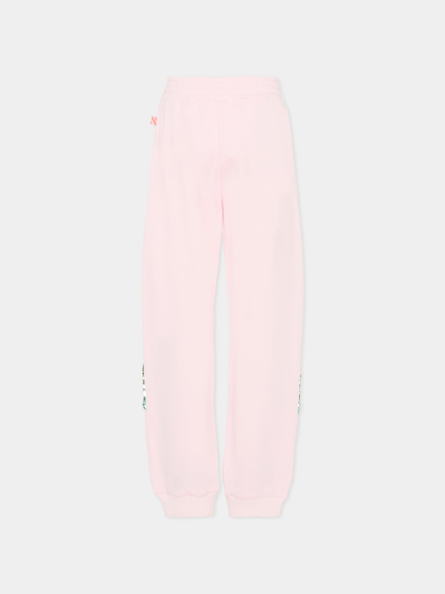 Pantaloni rosa per bambina con paillettes,Billieblush,U20441 44L