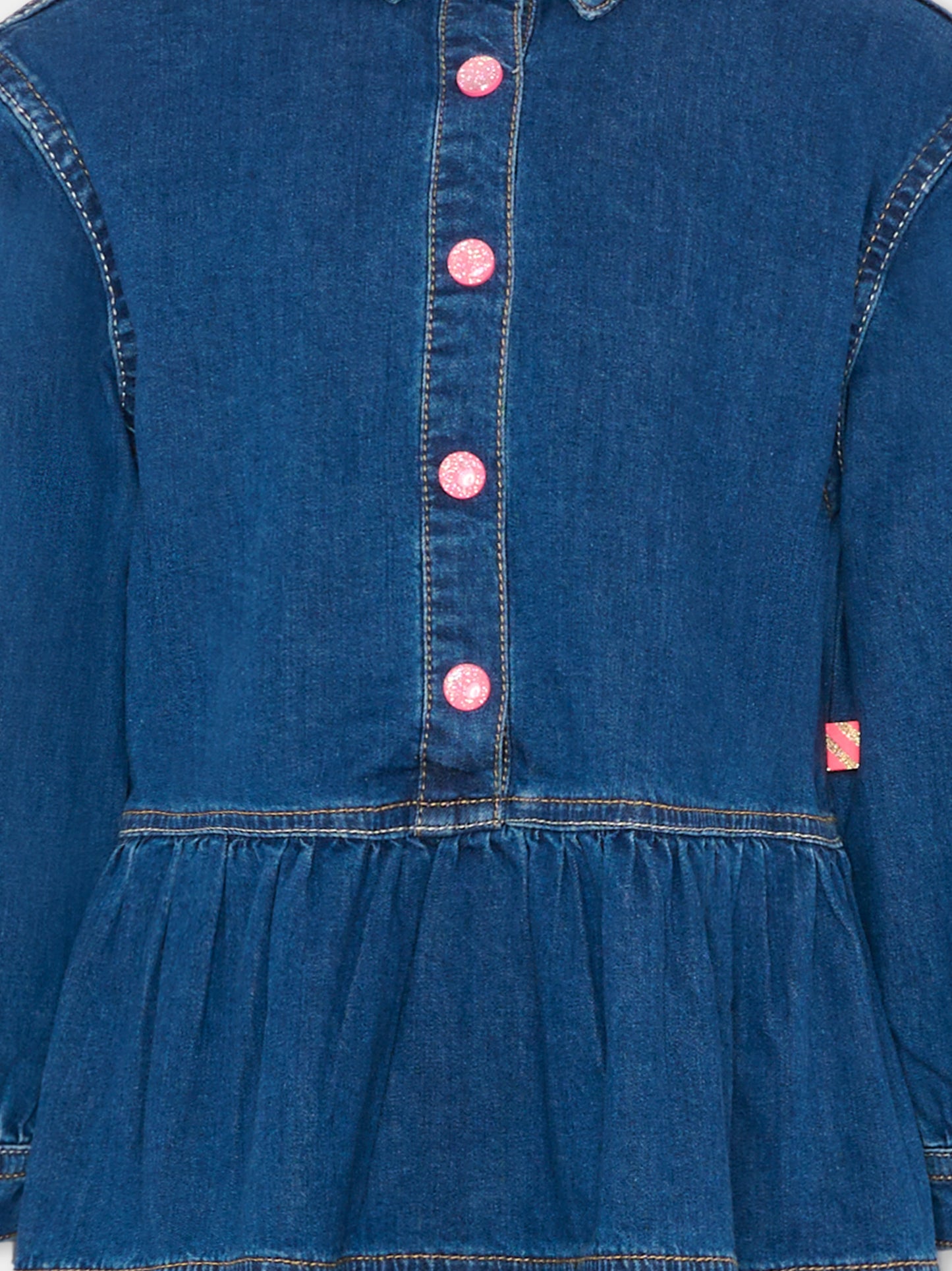 Vestito denim per bambina con logo,Billieblush,U20496 Z10