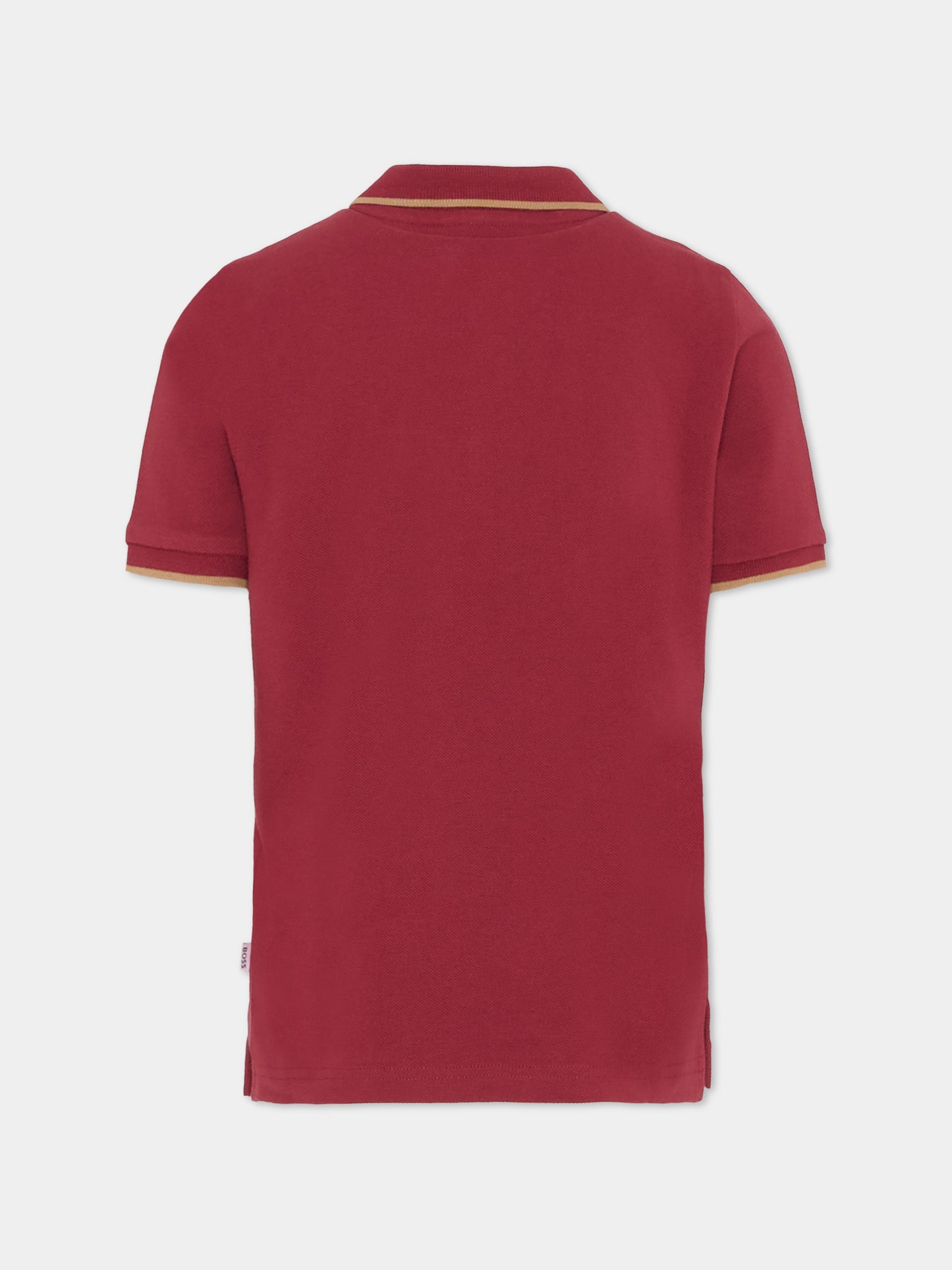 Polo bordeaux per bambino con logo,Boss,J51163 95L