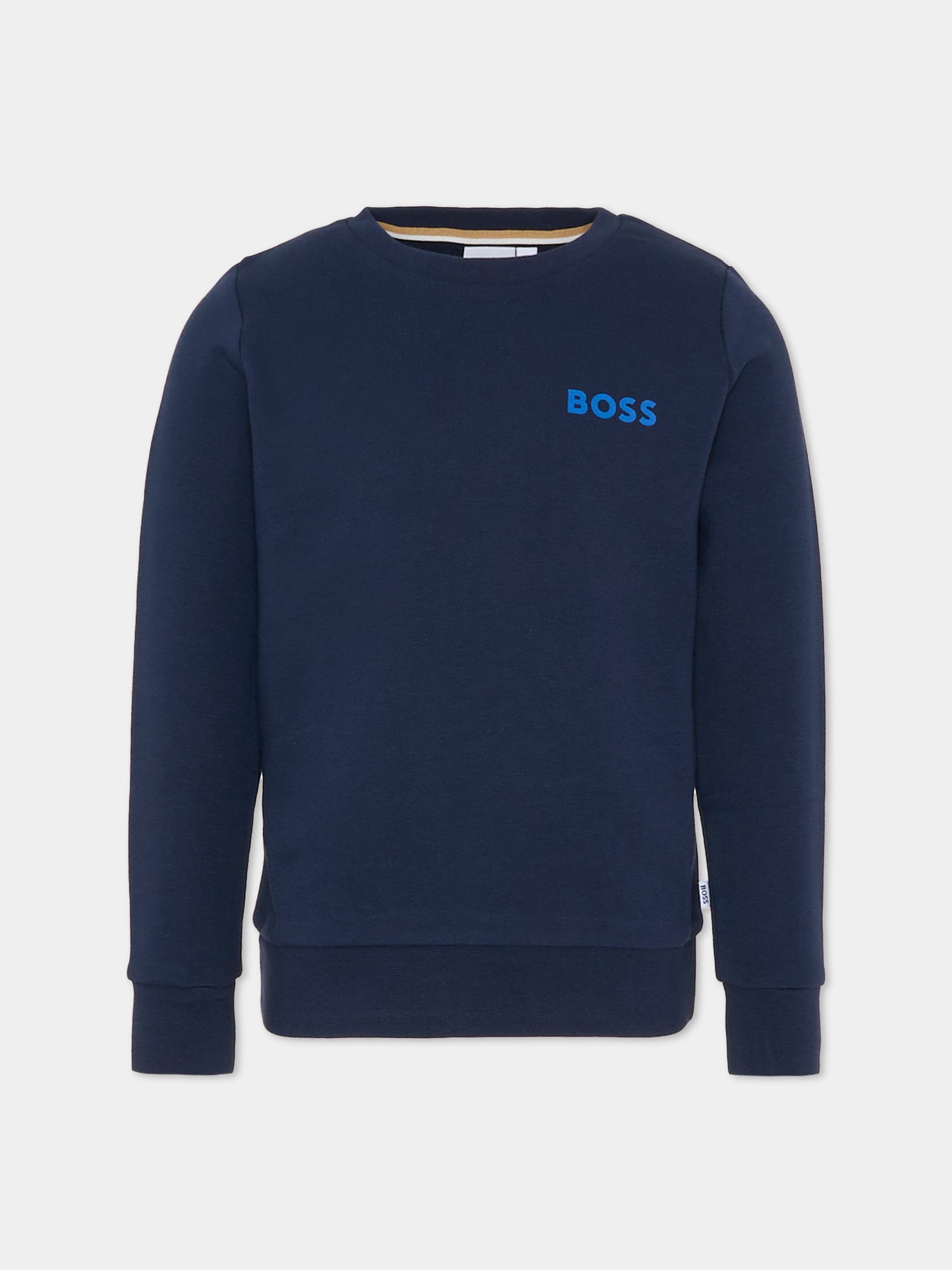 Felpa blu per bambino con logo,Boss,J51190 849