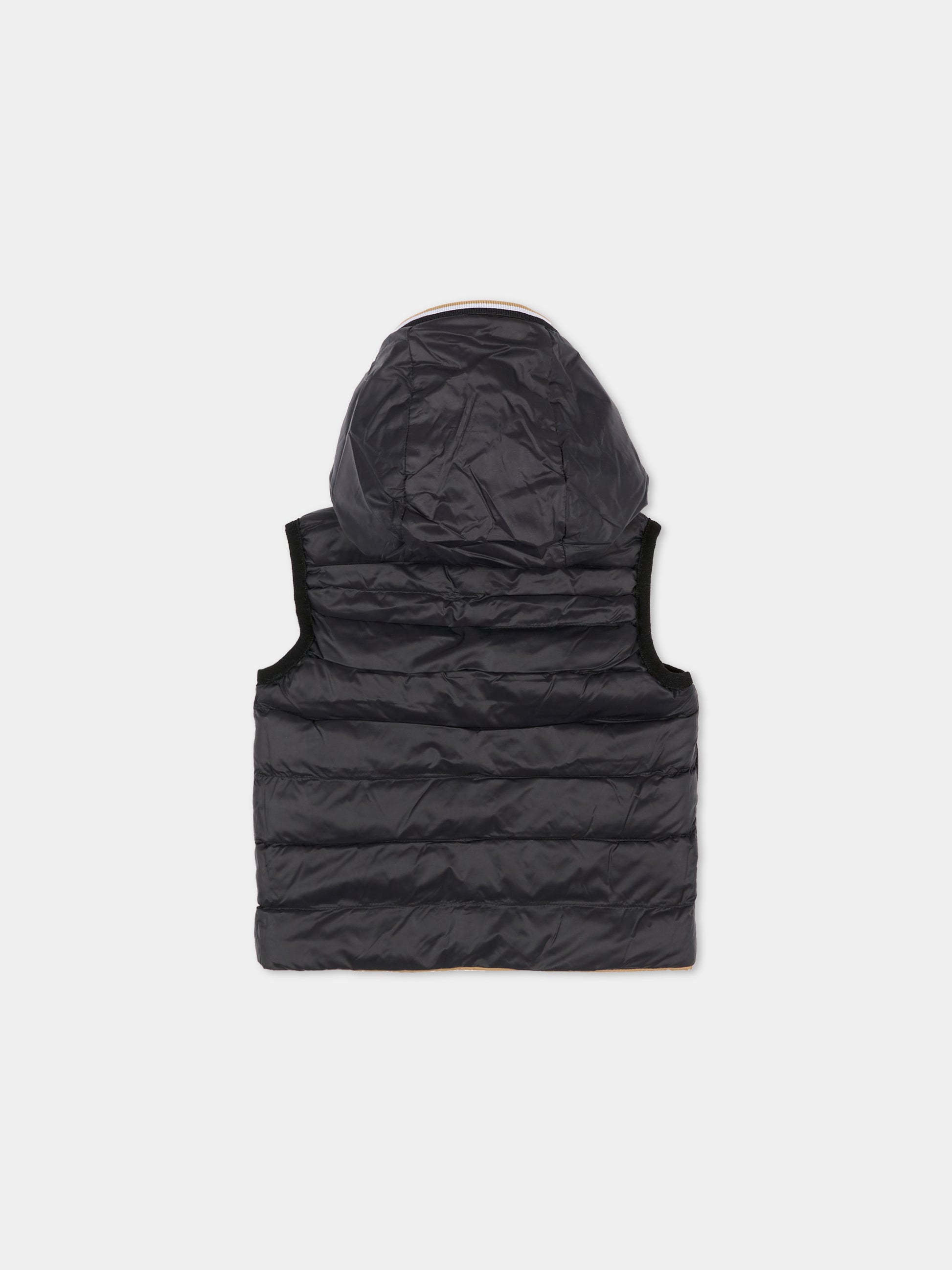 Gilet reversibile beige per neonato con logo,Boss,J51255 269