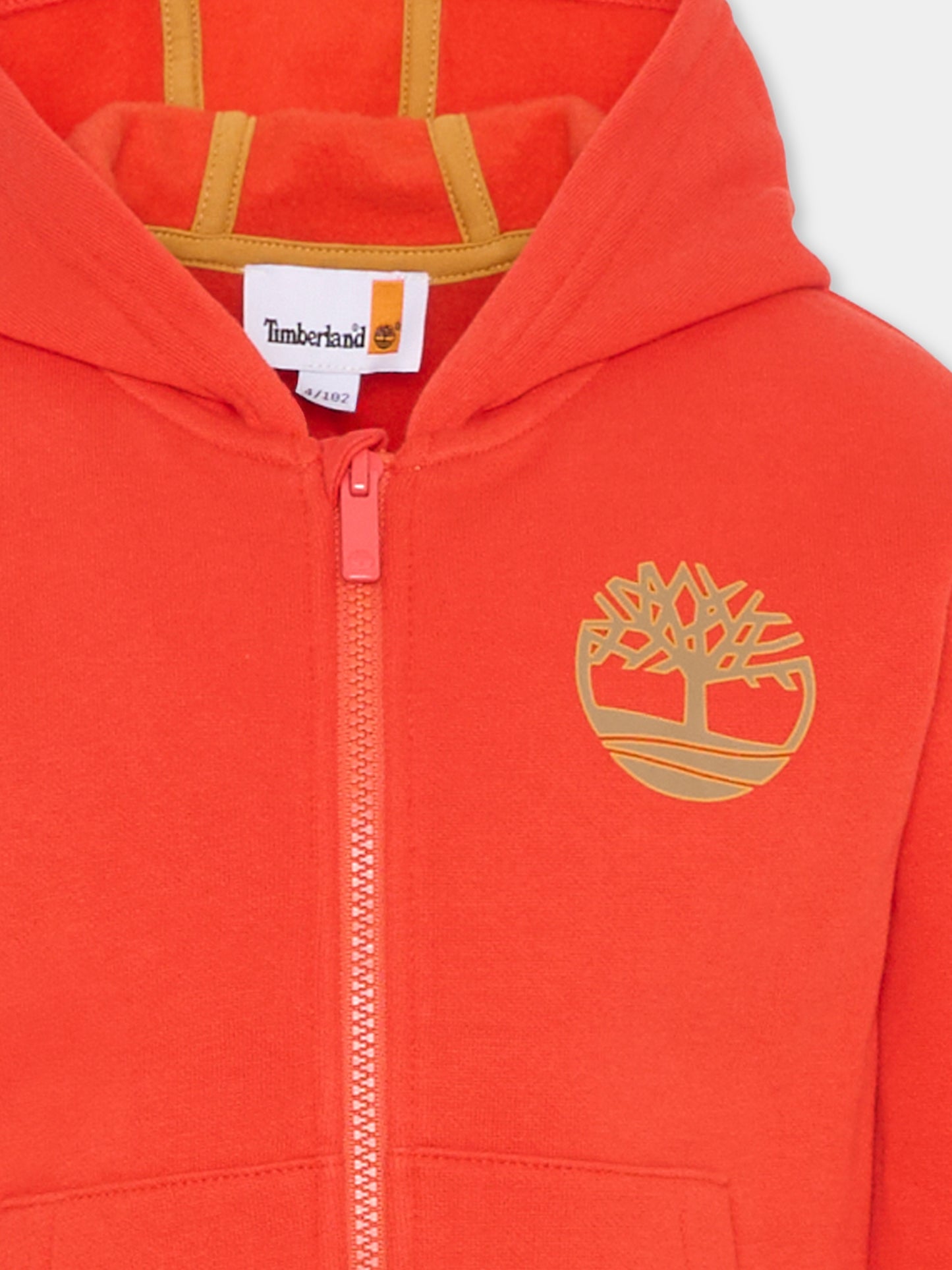 Felpa rossa per bambino con logo,Timberland,T60262 98G