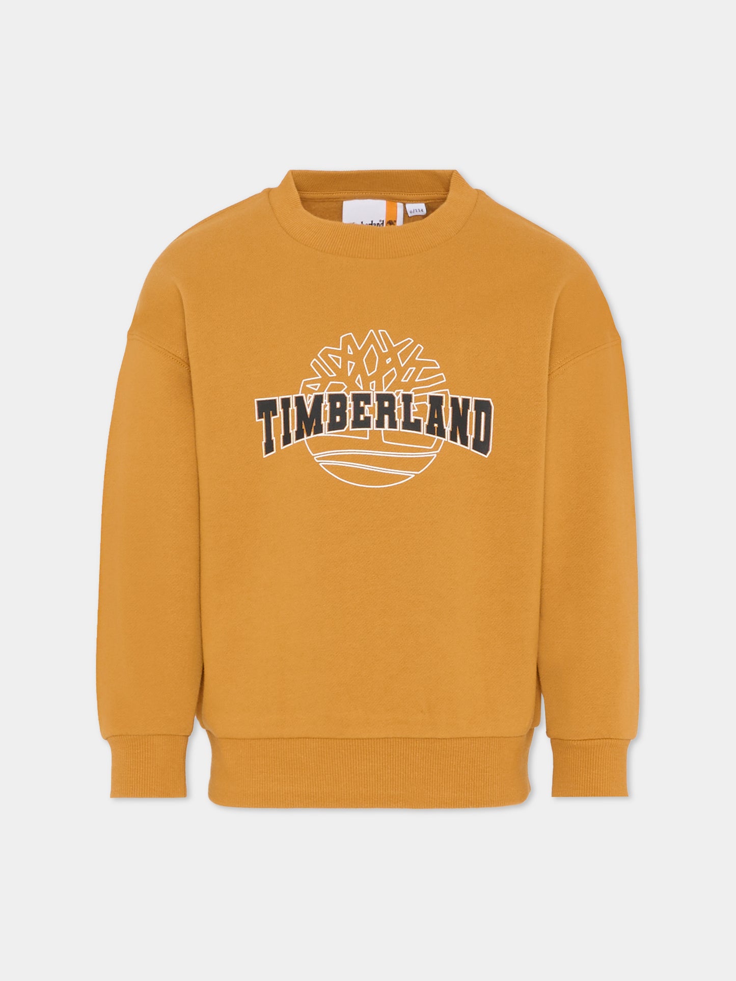 Felpa gialla per bambino con logo,Timberland,T60315 589