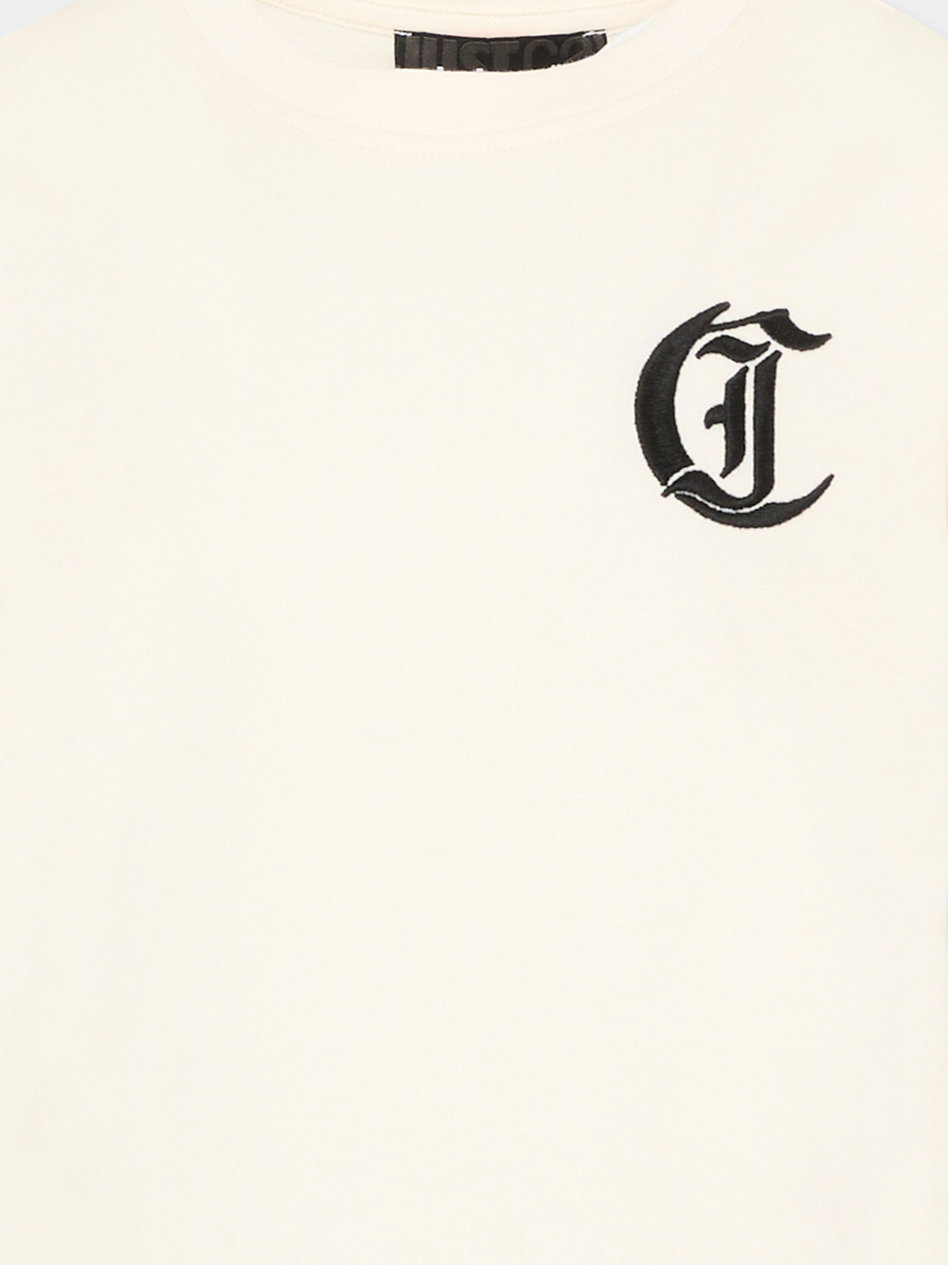 T-Shirt avorio per bambino con logo,Just Cavalli Kids,JBP26018TS PRISTINE