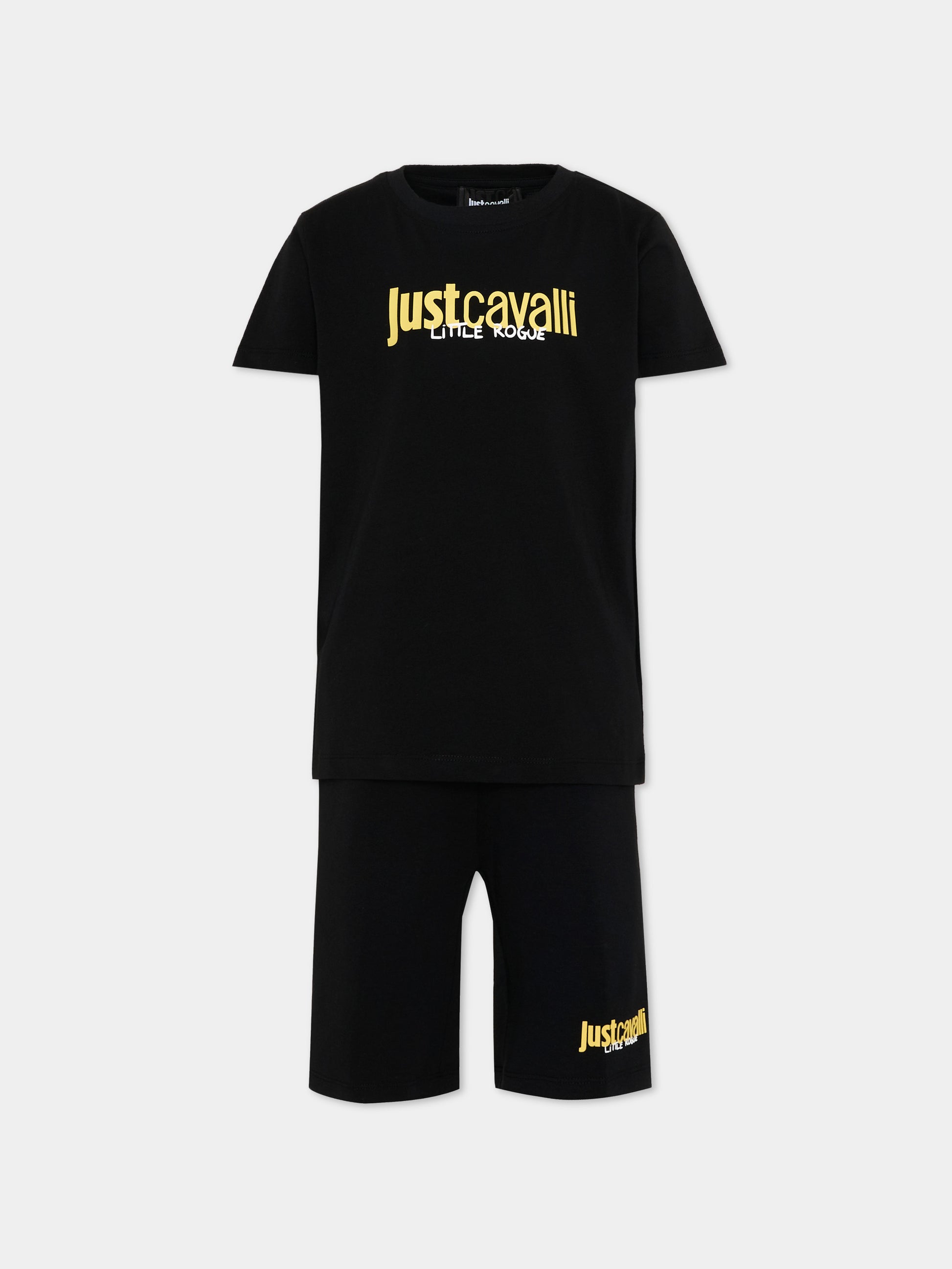 Completo sportivo nero per bambino con logo,Just Cavalli Kids,JBP26023CJ BLACK