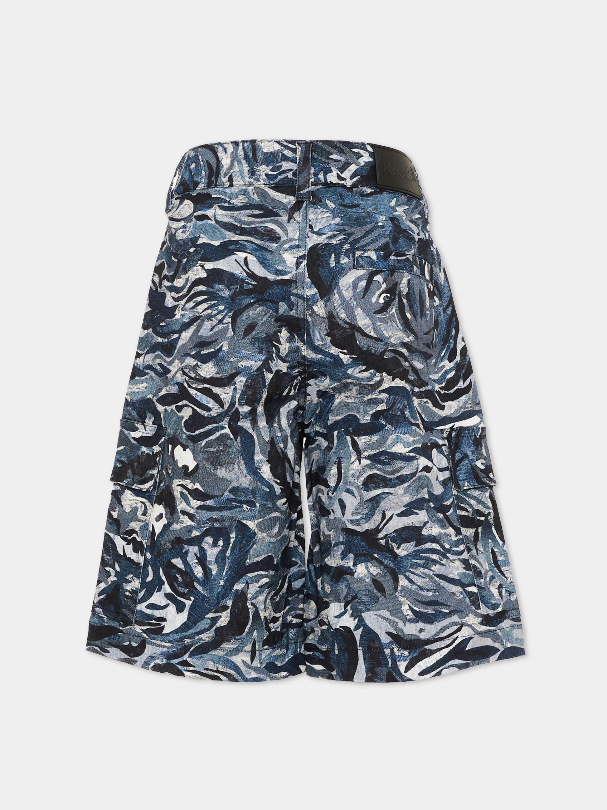 Shorts cargo nero per bambino,Just Cavalli Kids,JBP26155BE BLACK