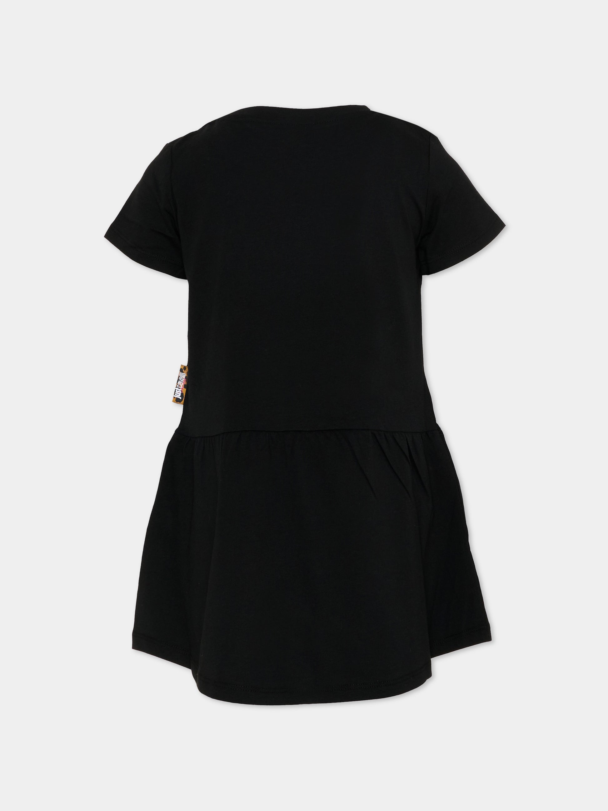 Vestito nero per bambina con logo,Just Cavalli Kids,JIP26026VE BLACK