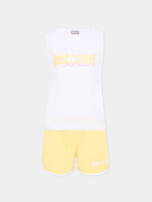 Completo sportivo bianco per bambina con logo,Just Cavalli Kids,JIP26030CJ WHITE