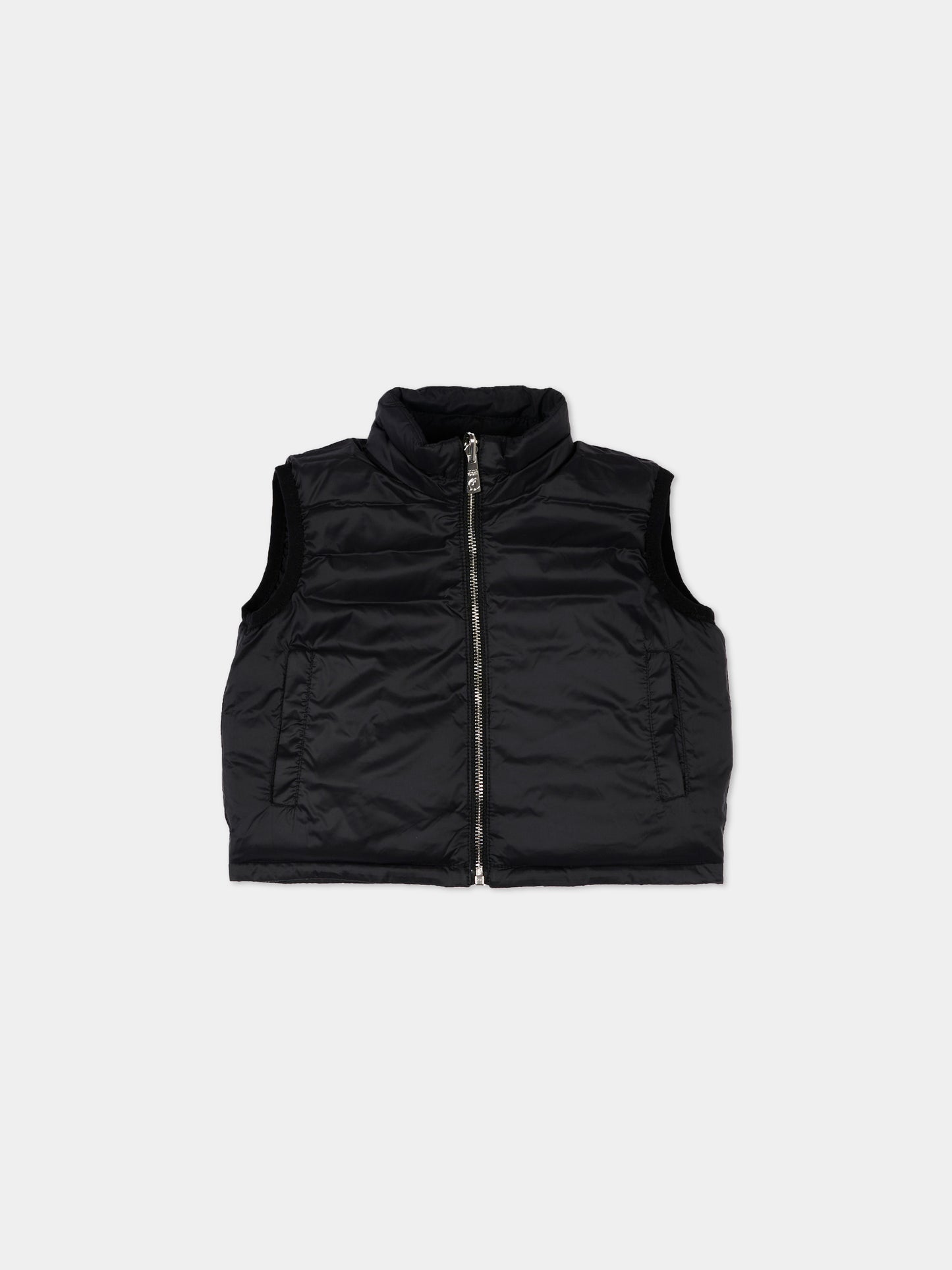 Gilet nero reversibile per neonato con logo,Just Cavalli Kids,JIP26040PI BLACK