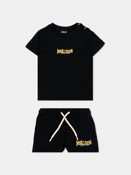 Completo sportivo nero per neonato con logo,Just Cavalli Kids,JIP26044CJ BLACK