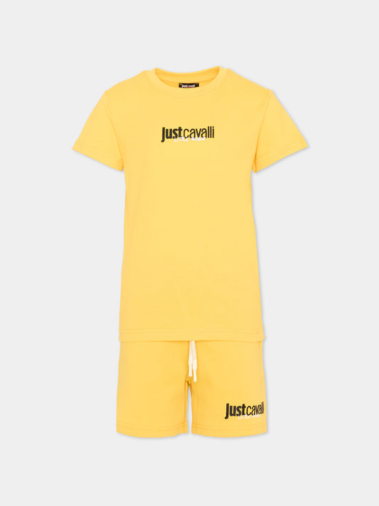 Completo sportivo giallo per bambino con logo,Just Cavalli Kids,JIP26044CJ YELLOW DAFFODIL