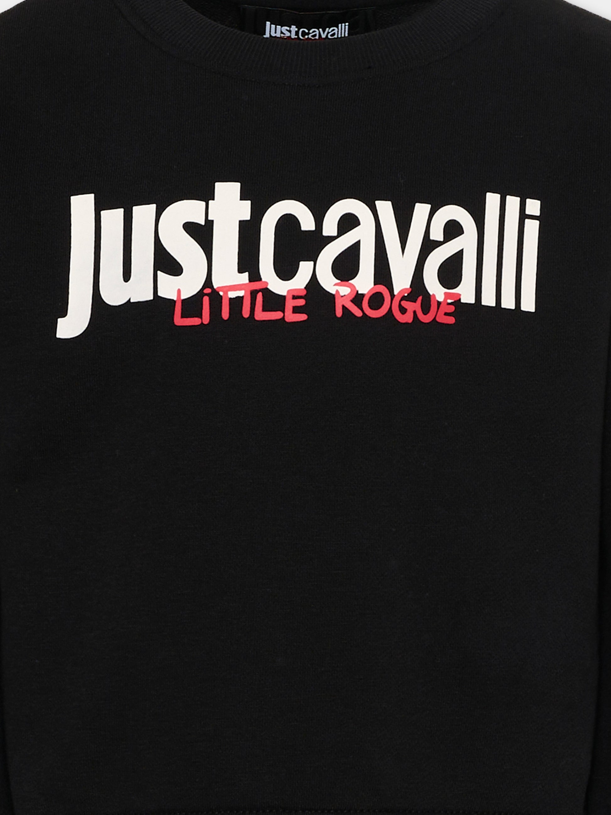 Felpa nera per bambino con logo,Just Cavalli Kids,JBP26009FE BLACK