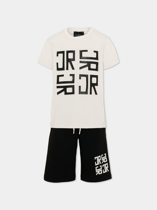 Completo sportivo grigio per bambino con logo,Richmond,RBP26007CJ BLUE VAPOR