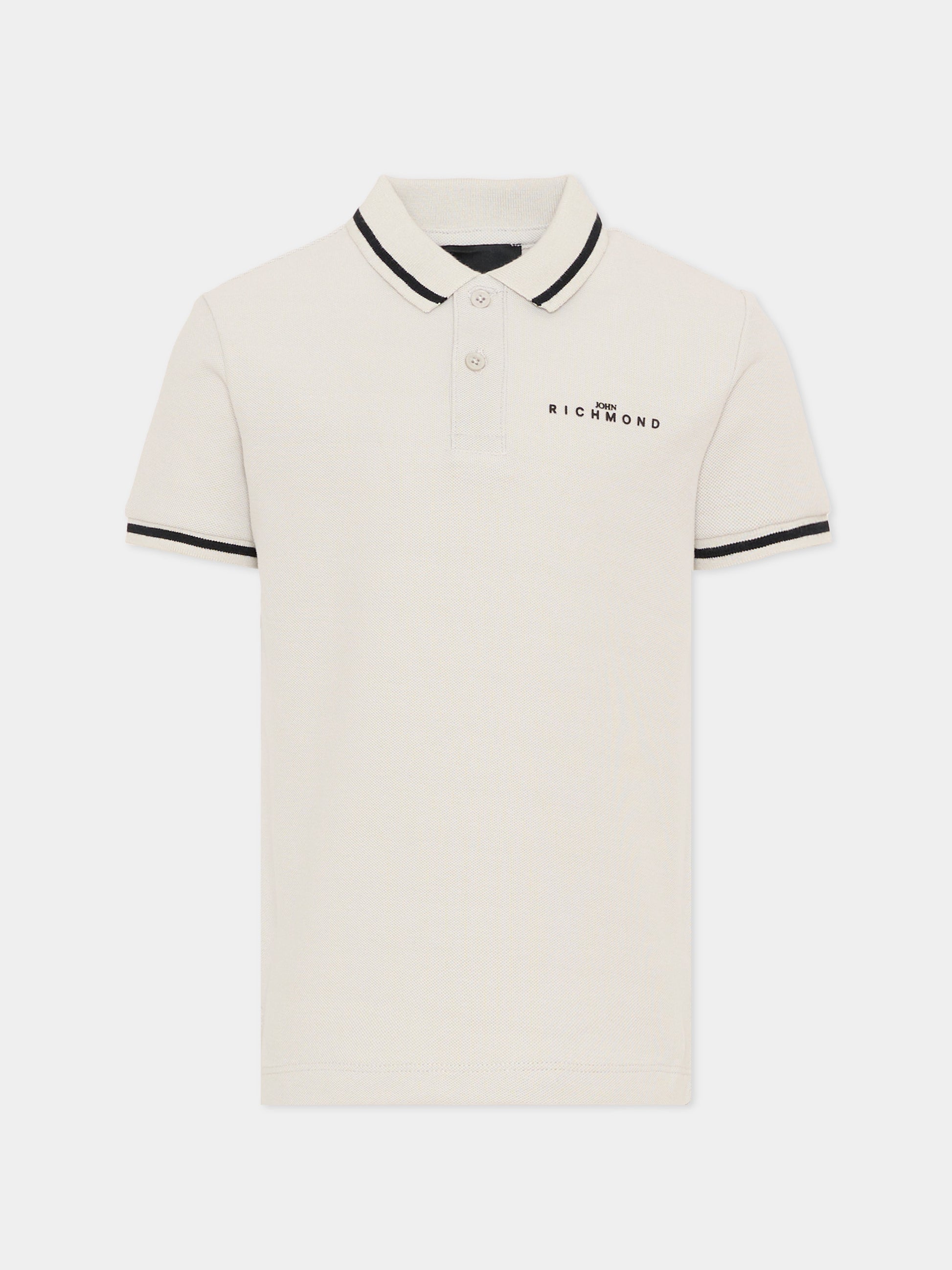 Polo grigia per bambino con logo,Richmond,RBP26022PO BLUE VAPOR
