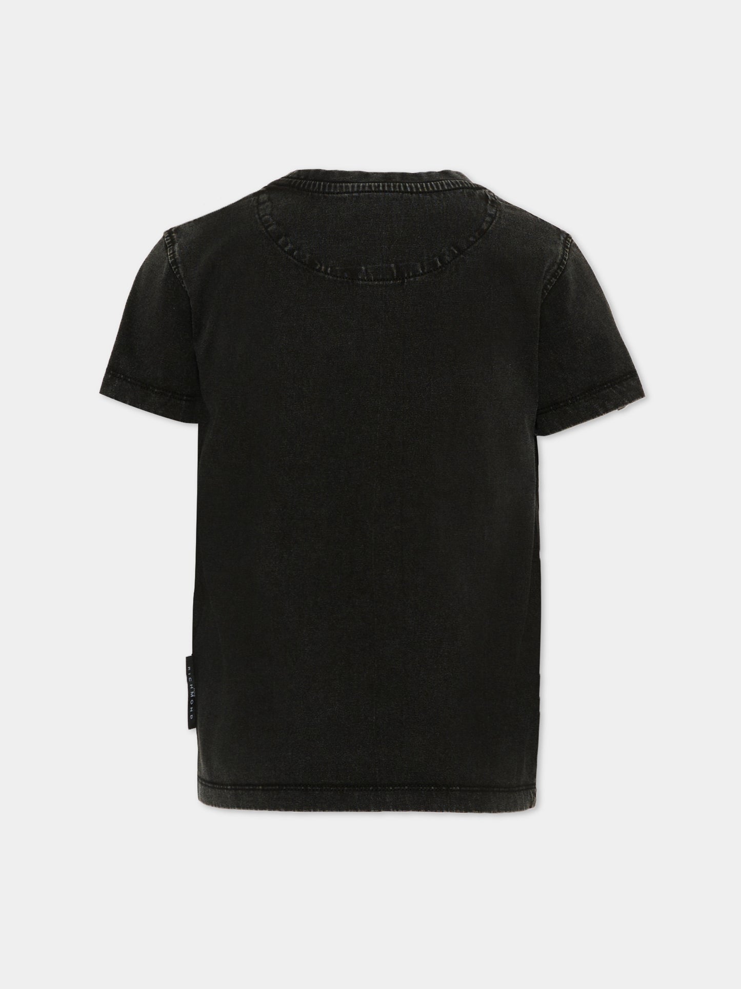 T-Shirt nera per bambino con logo,Richmond,RBP26178TS BLACK