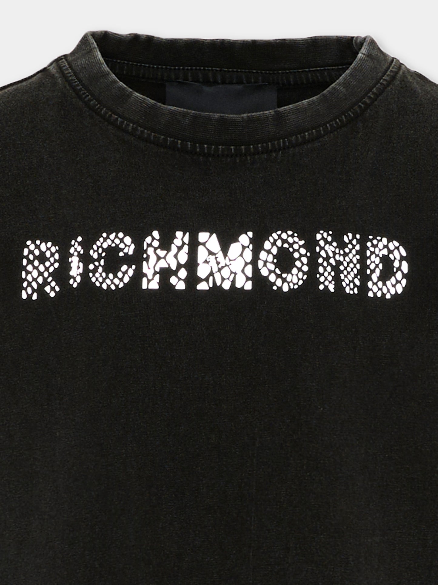 T-Shirt nera per bambino con logo,Richmond,RBP26178TS BLACK