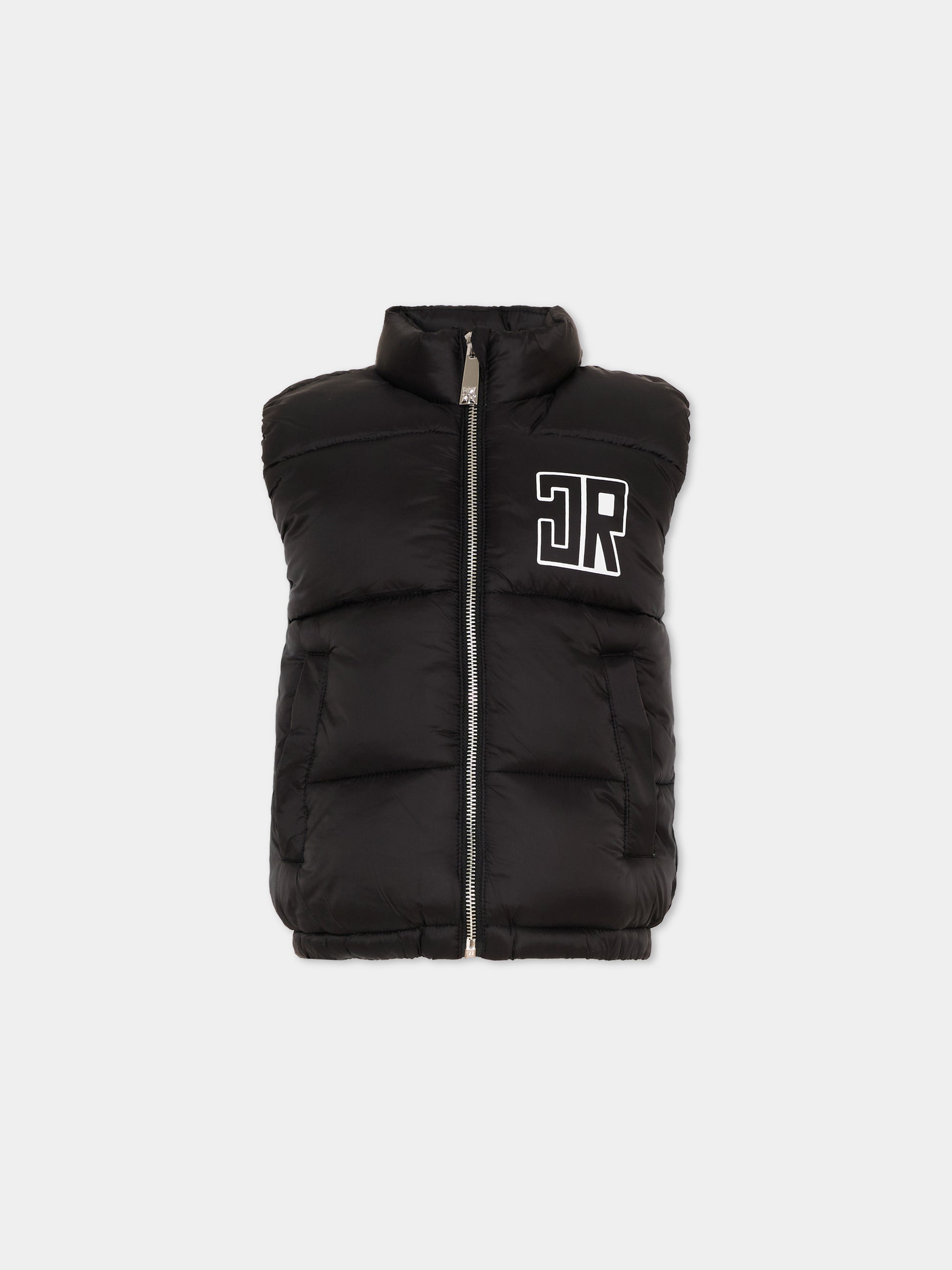 Gilet nero per bambino con logo,Richmond,RBP26031PI BLACK