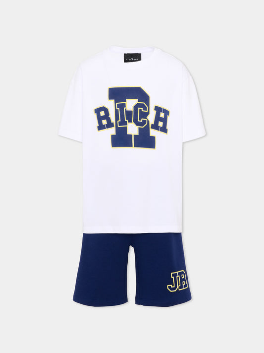 Completo sportivo bianco per bambino con logo,Richmond,RBP26019CJ WHITE