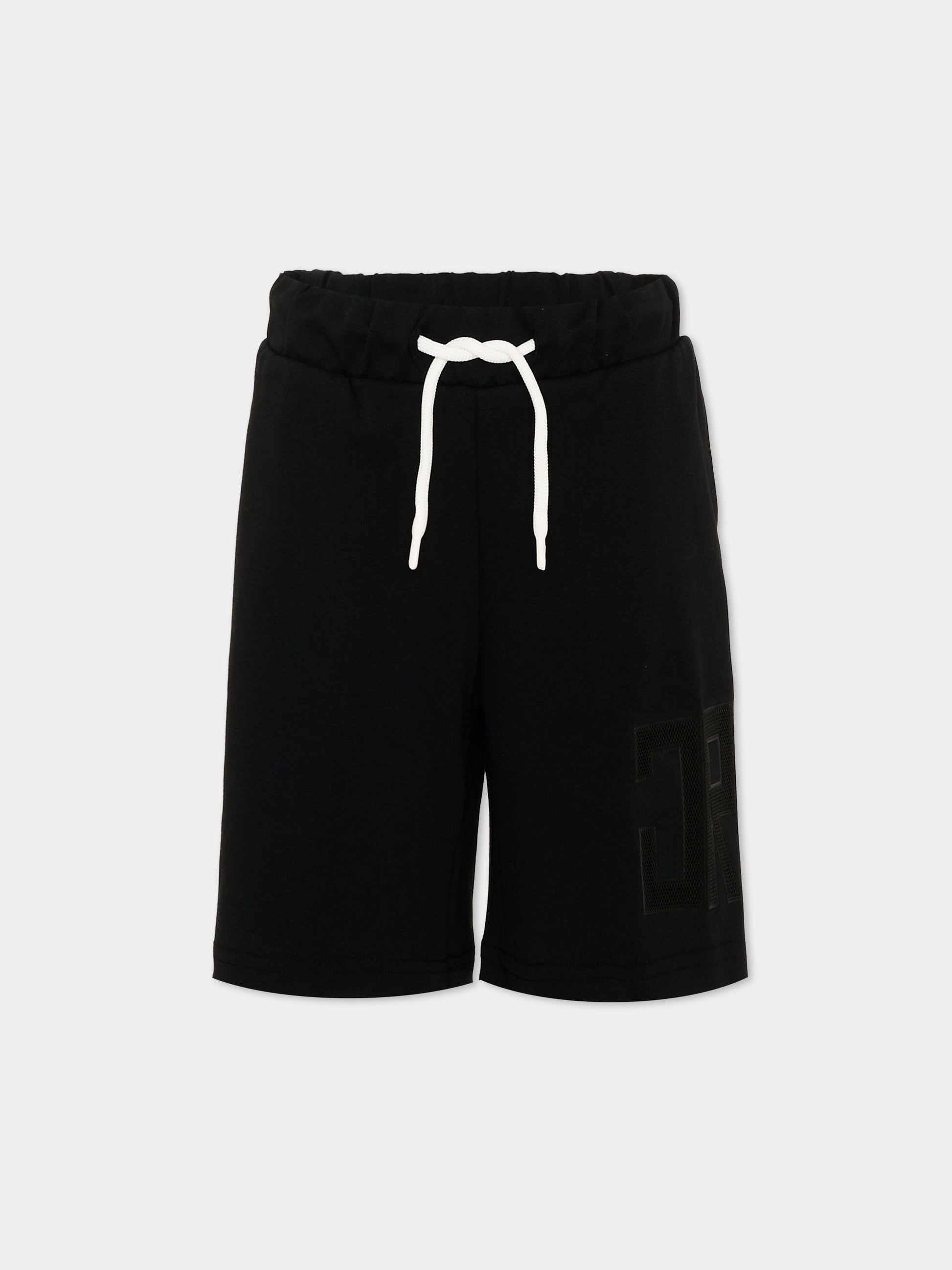 Shorts sportivi neri per bambino con logo,Richmond,RBP26010BE BLACK