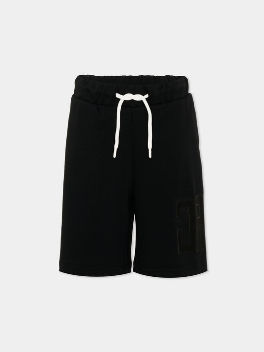 Shorts sportivi neri per bambino con logo,Richmond,RBP26010BE BLACK