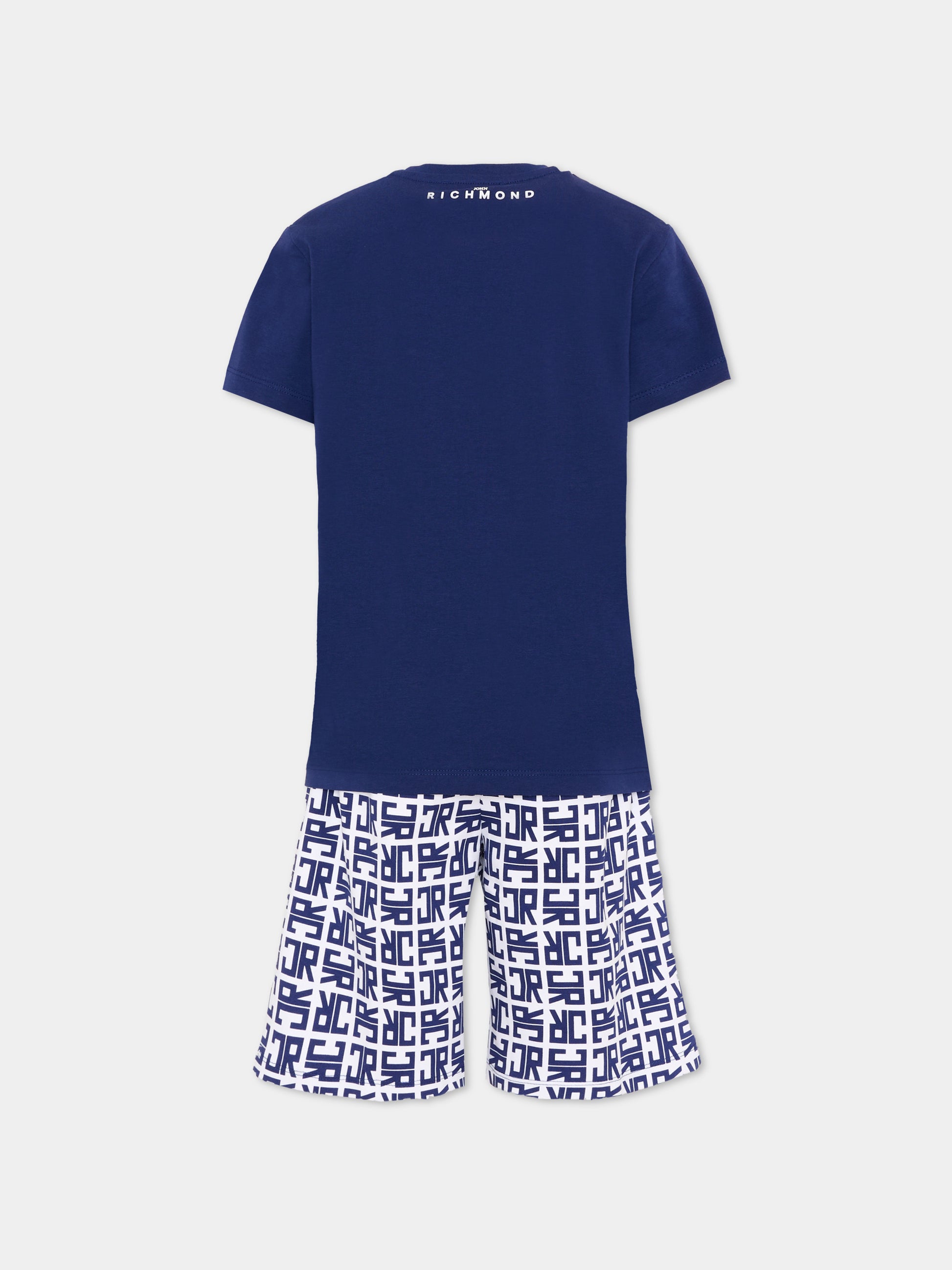 Completo sportivo blu per bambino con monogram,Richmond,RBP26004CJ BLUE BEACON
