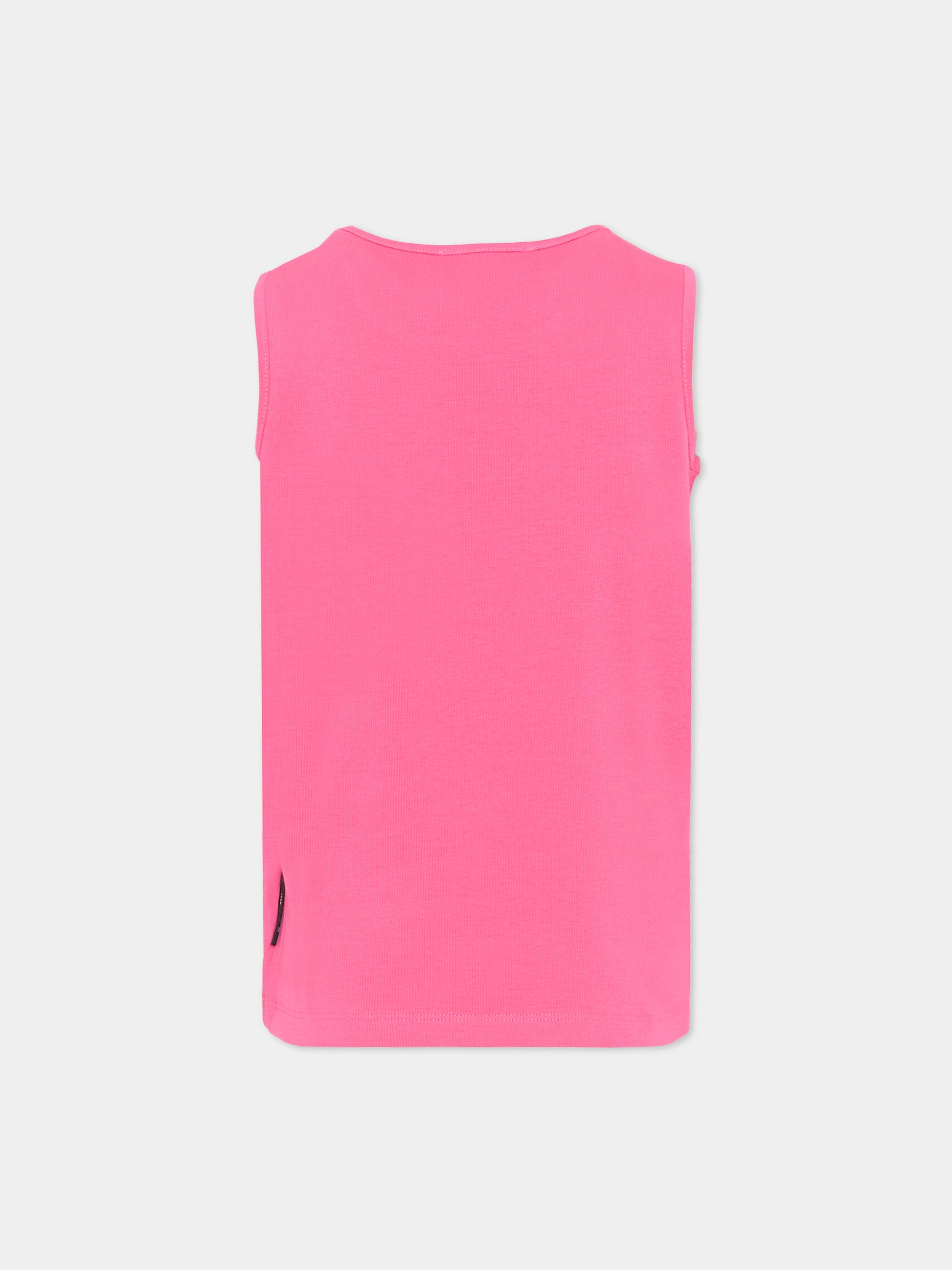 Canotta fucsia per bambina con logo,Richmond,RGP26004CN FUCHSIA PURPLE