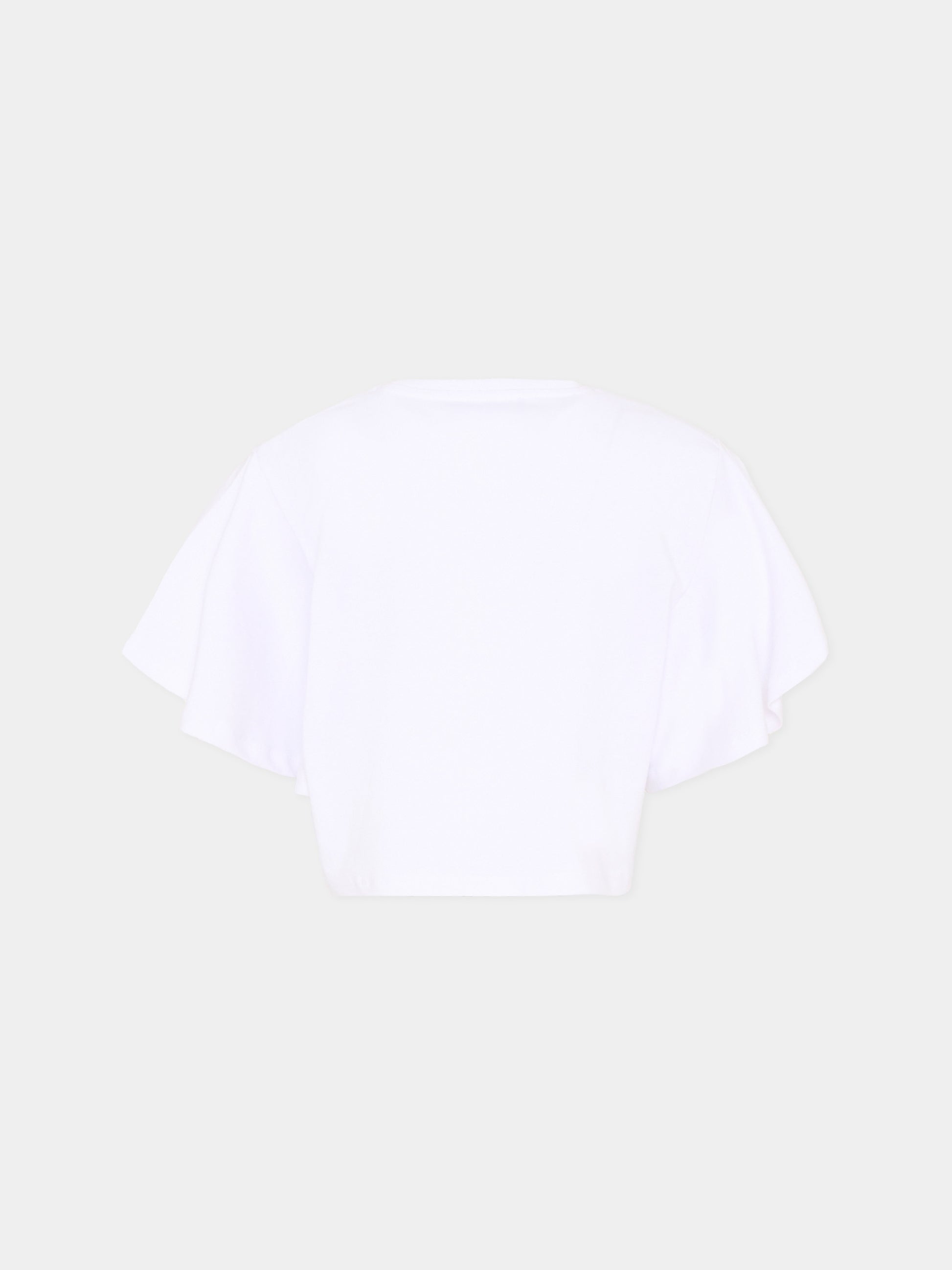 T-Shirt bianca per bambina con logo glitter,Richmond,RGP26008TO WHITE