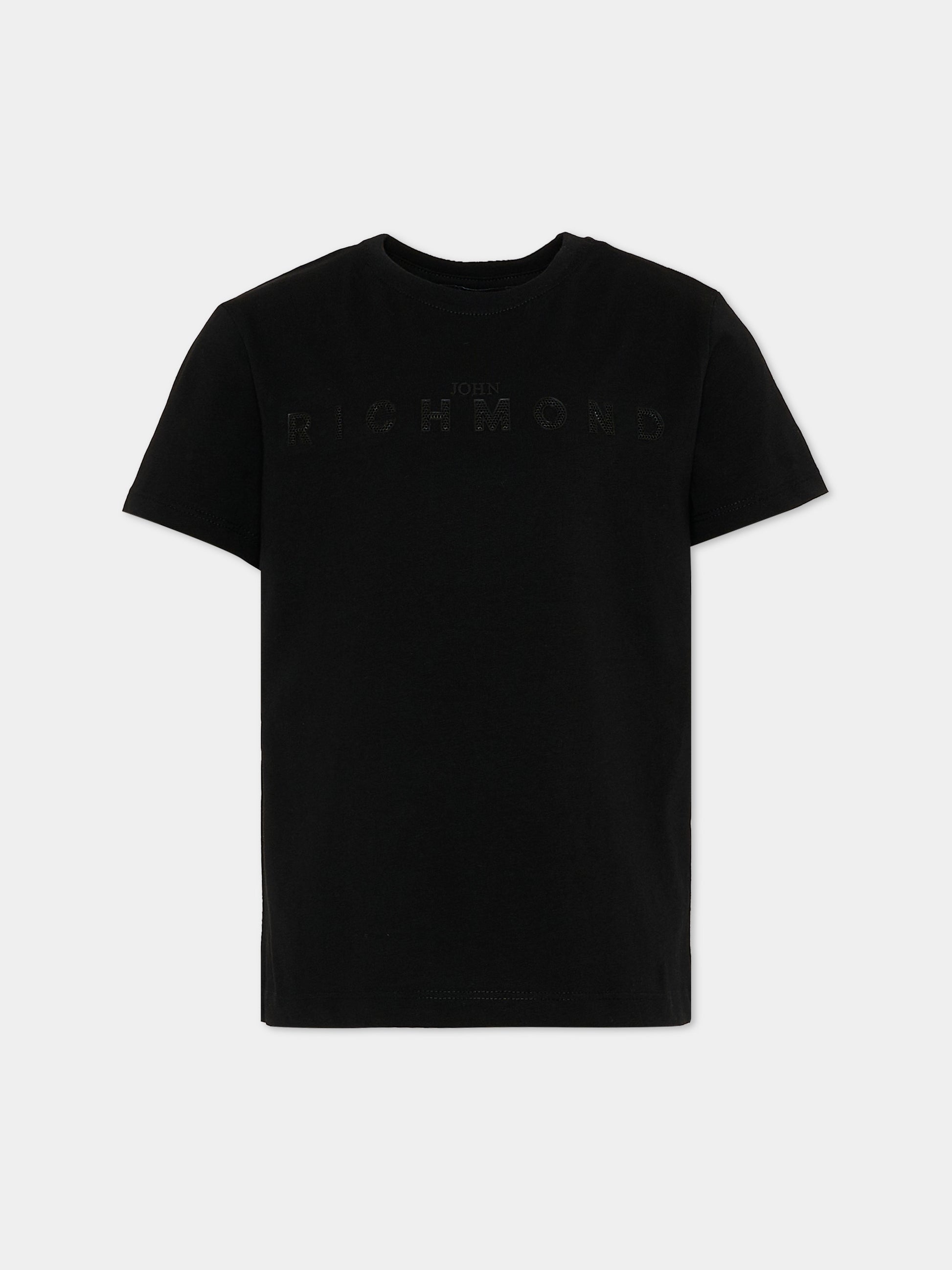 T-Shirt nera per bambina con logo,Richmond,RGP26017TS BLACK