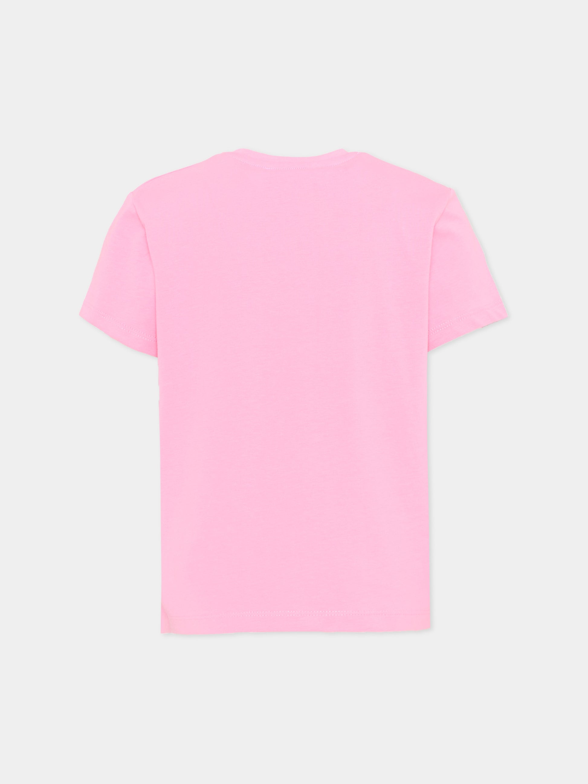 T-shirt rosa per bambina con logo,Richmond,RGP26017TS PINK BEGONIA