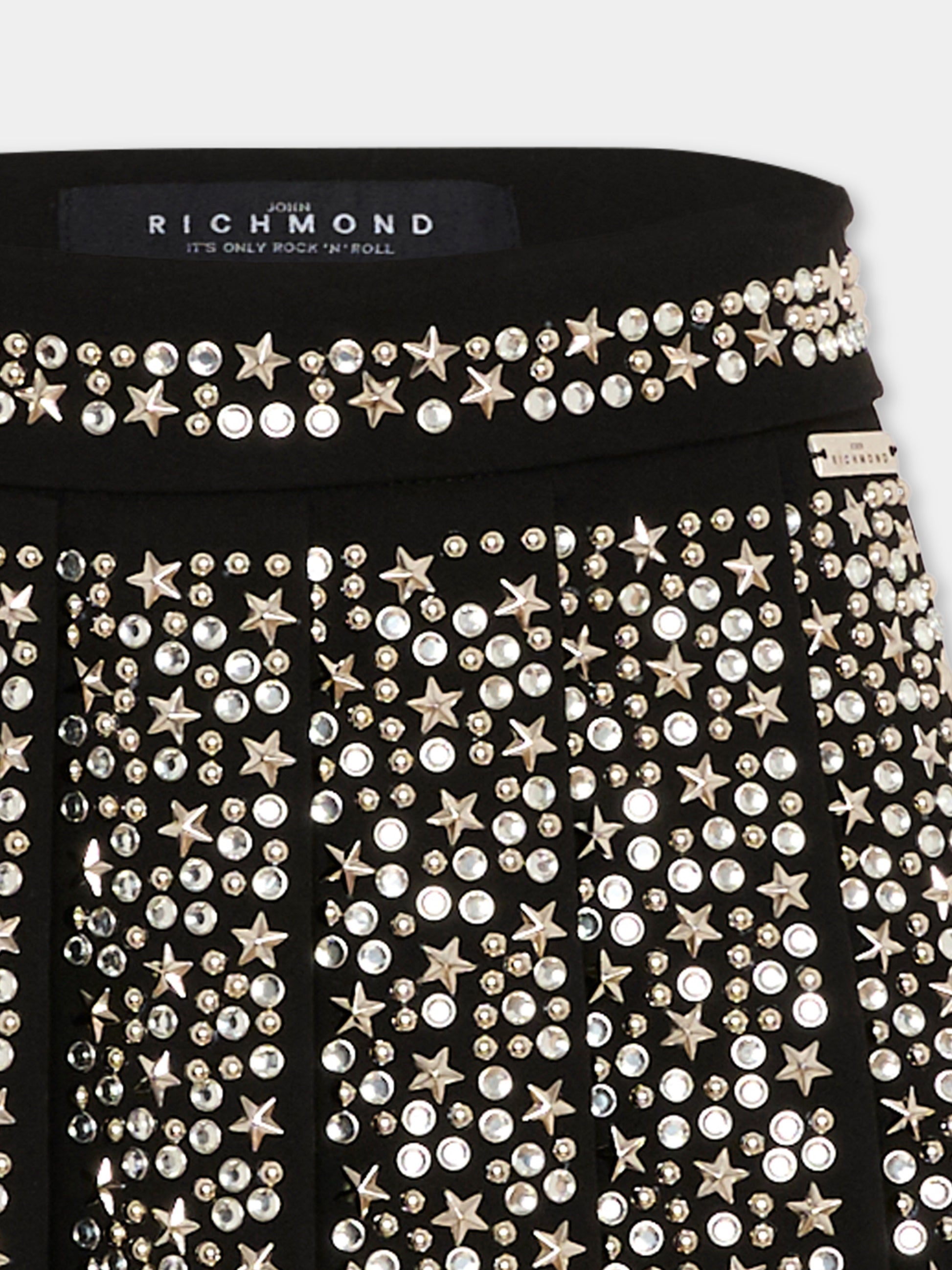 Gonna nera per bambina con borchie,Richmond,RGP26115GO BLACK