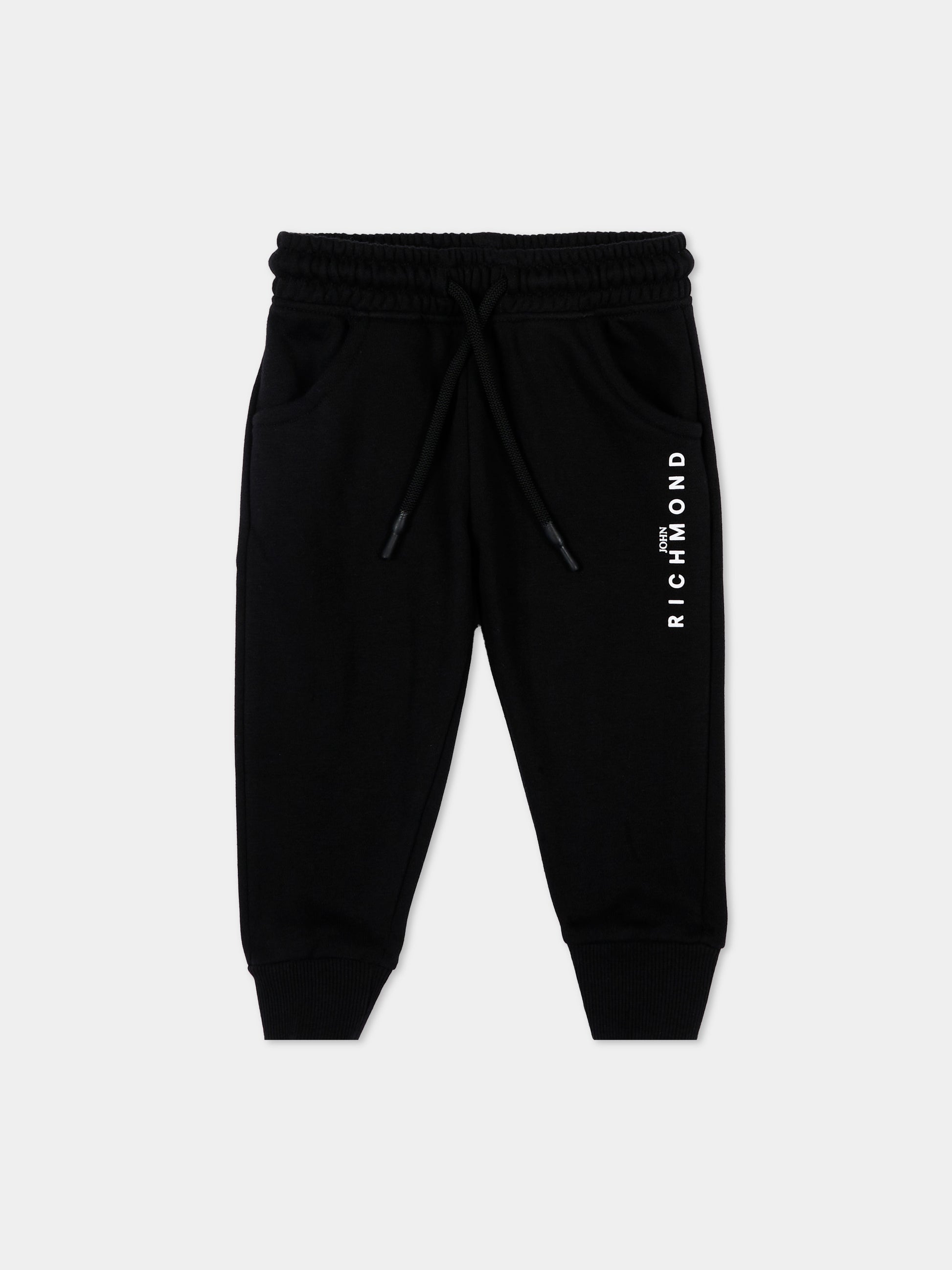 Pantaloni sportivi neri per neonato con logo,Richmond,RIP26003PA BLACK