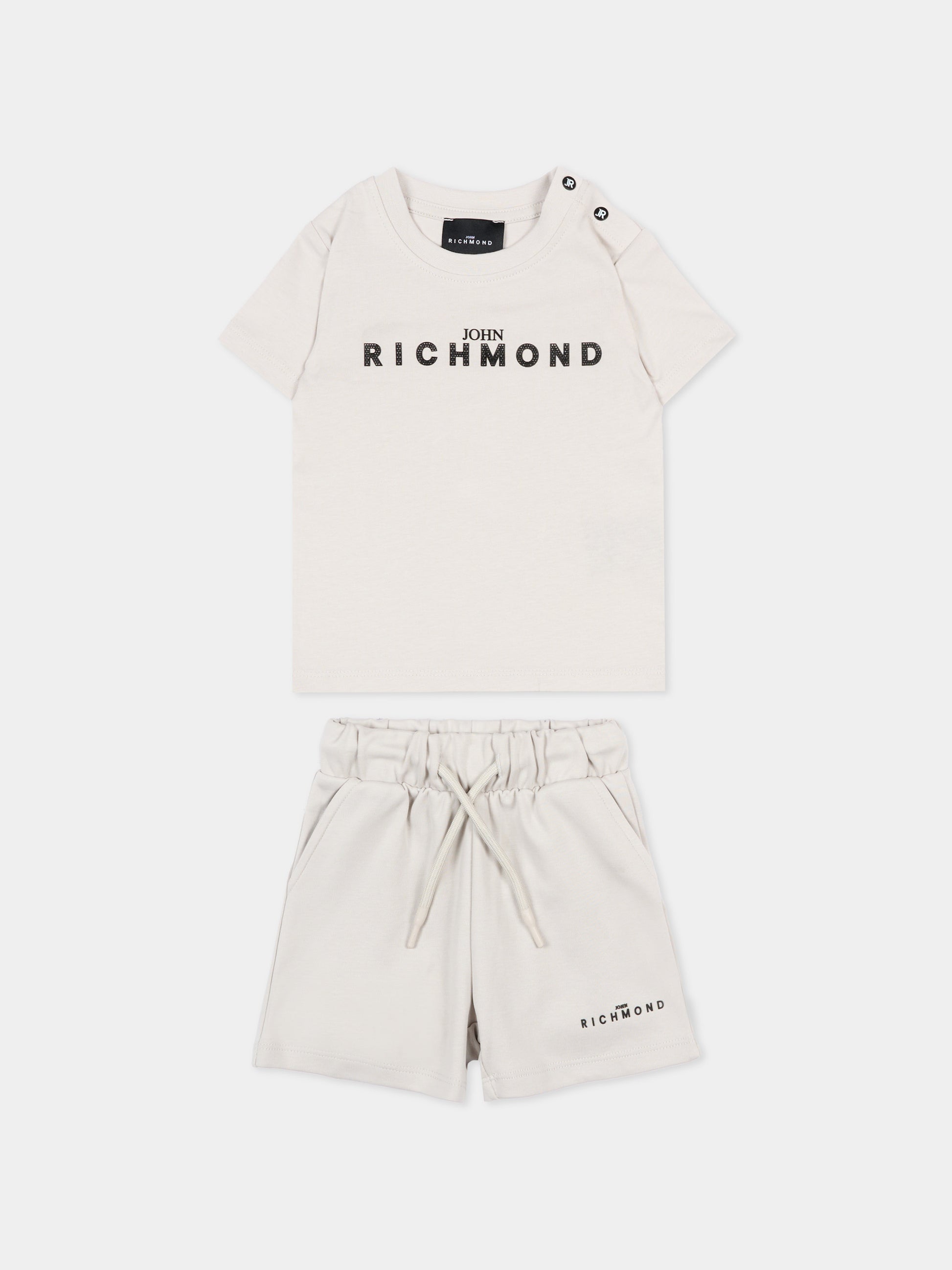 Completo sportivo grigio per neonato con logo,Richmond,RIP26006CJ BLUE VAPOR