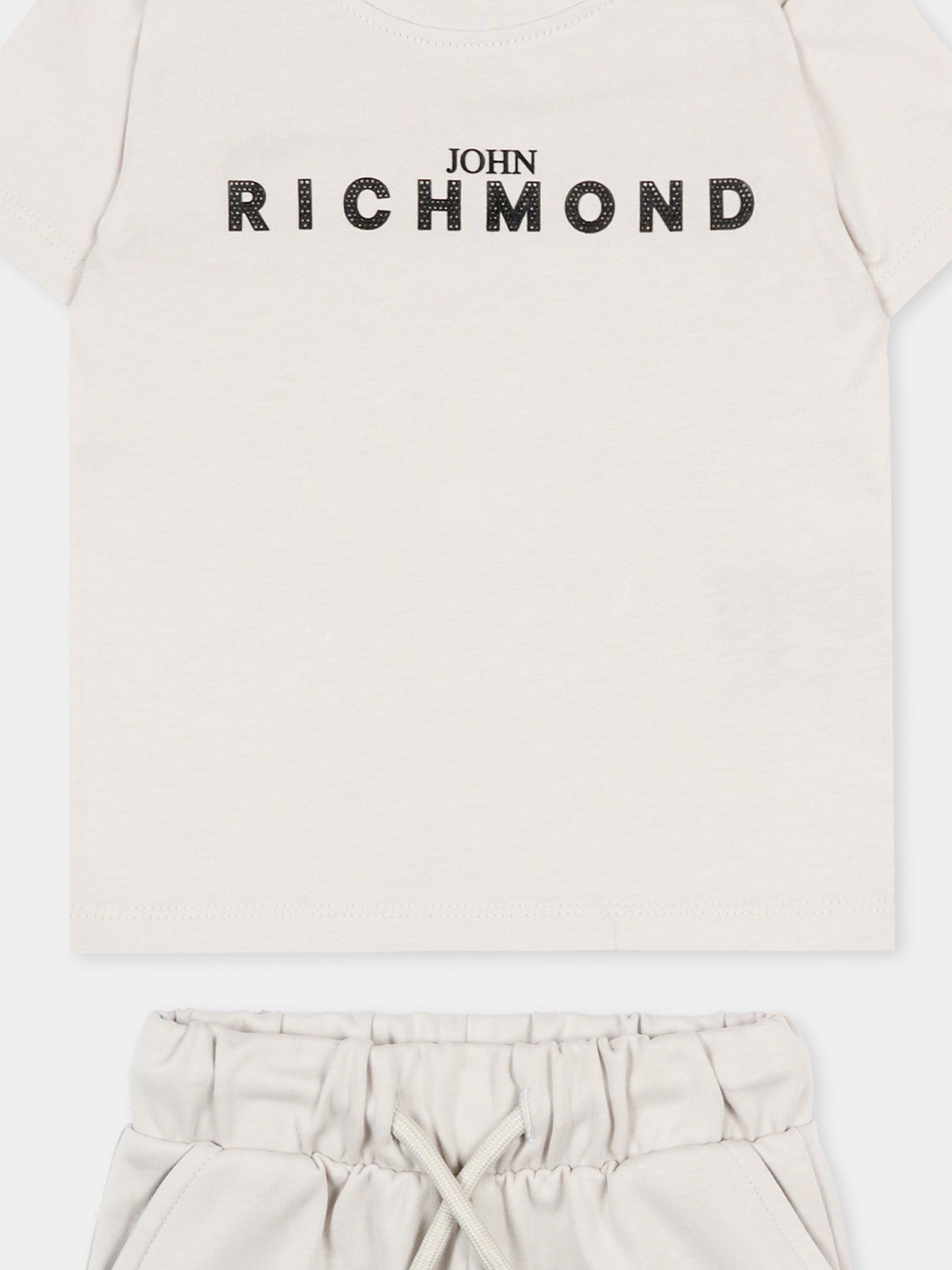 Completo sportivo grigio per neonato con logo,Richmond,RIP26006CJ BLUE VAPOR