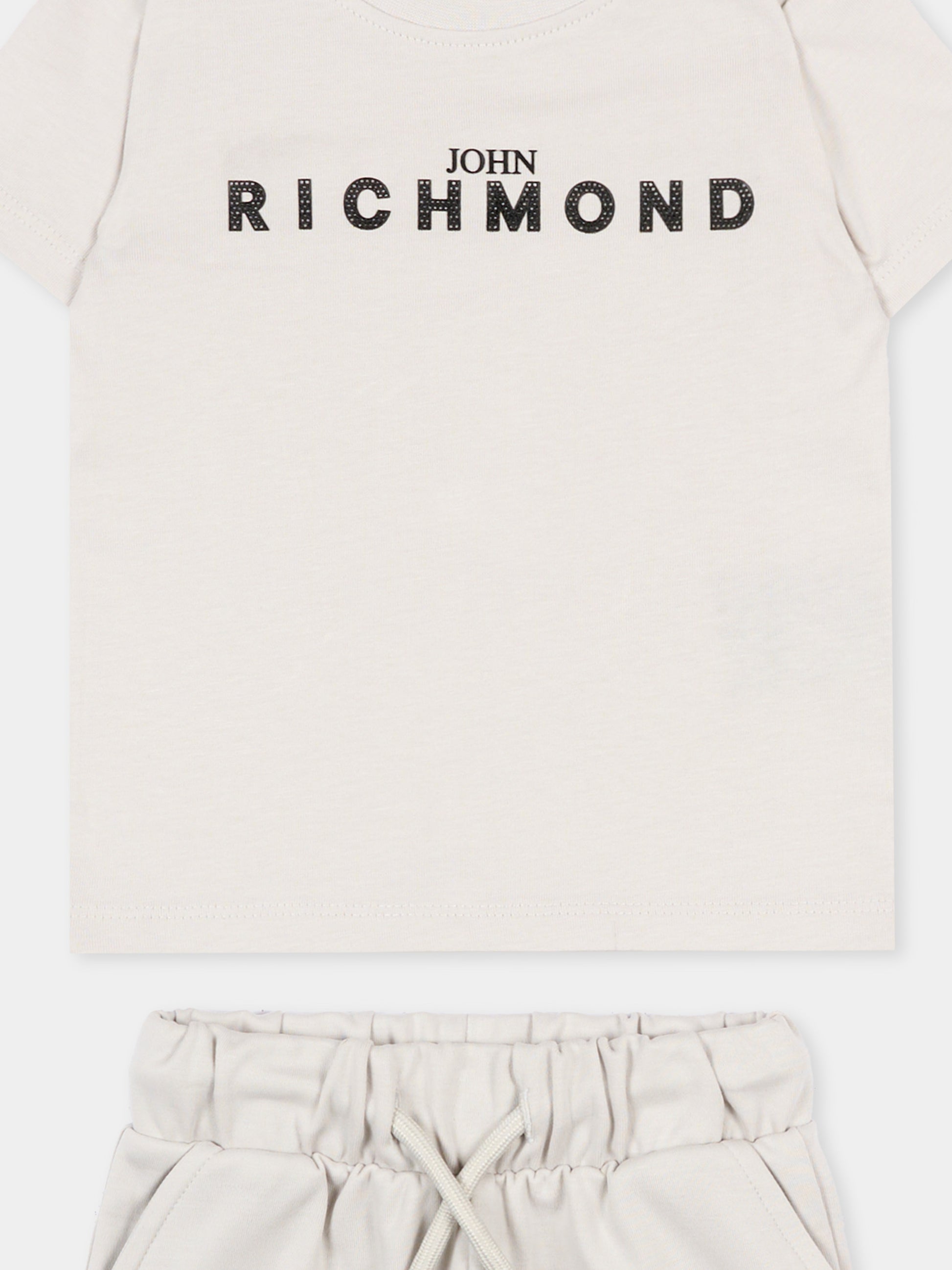 Completo sportivo grigio per neonato con logo,Richmond,RIP26006CJ BLUE VAPOR