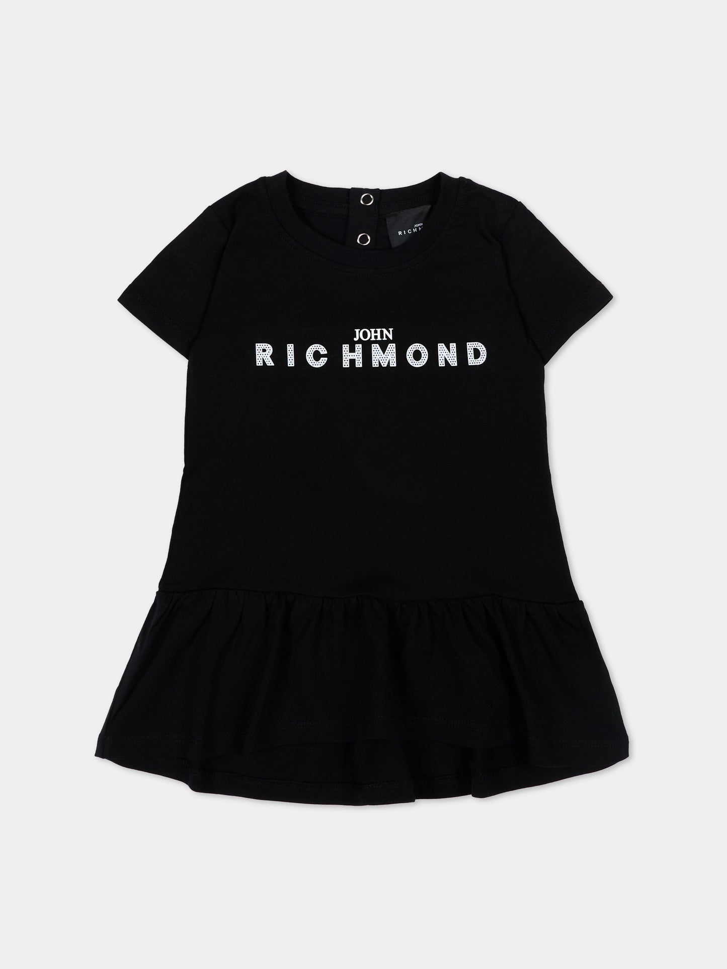 Vestito nero per neonata con logo,Richmond,RIP26034VE BLACK