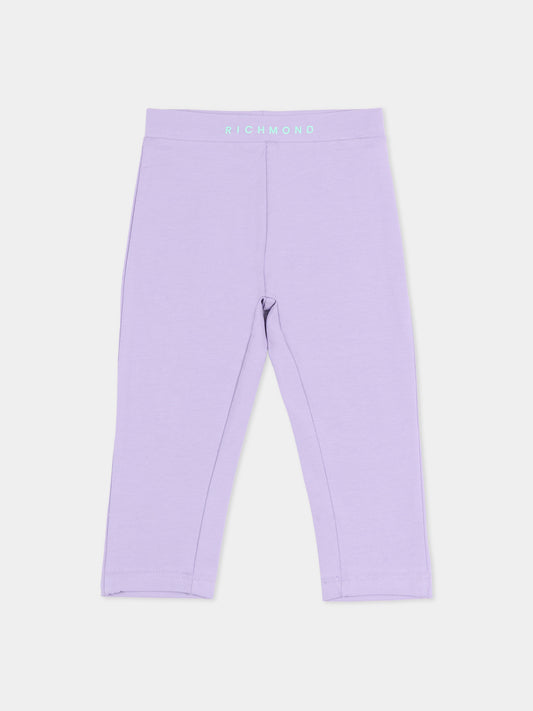 Leggings lilla per neonata con logo,Richmond,RIP26086LE VIOLET TULIP
