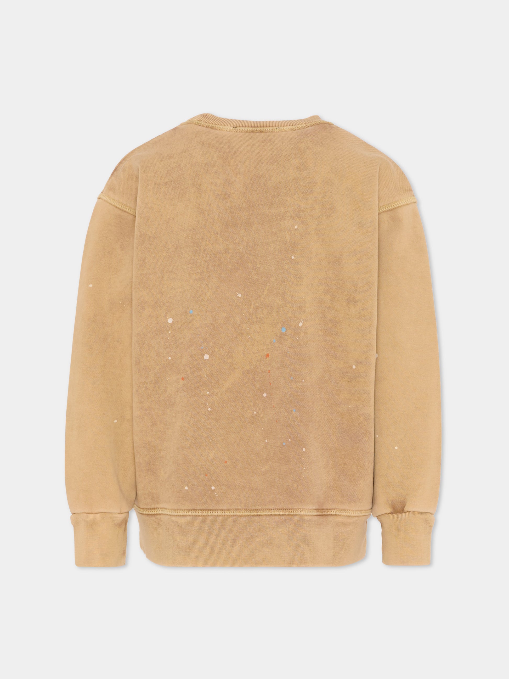 Felpa marrone per bambino con logo,Dsquared2,DQ3189 D0AG9 DQ730