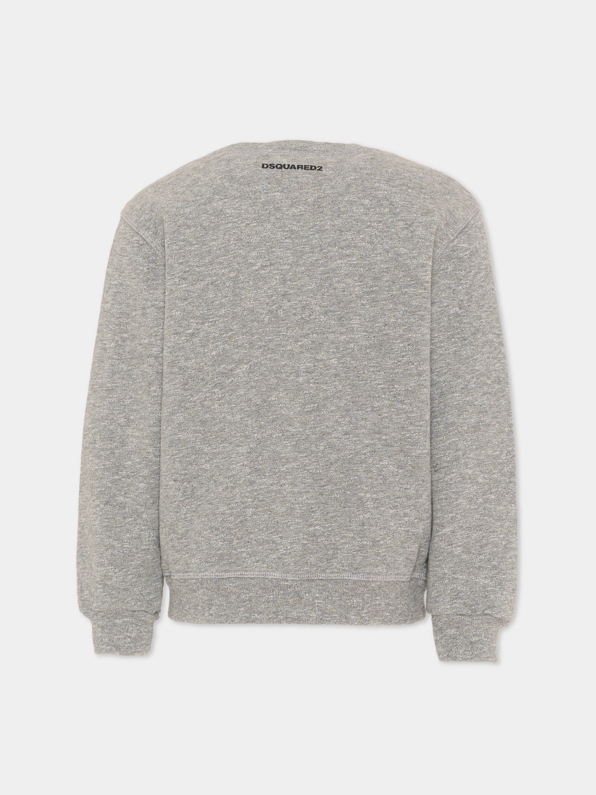 Felpa grigia per bambino con logo,Dsquared2,DQ3389 D0AHK DQ902