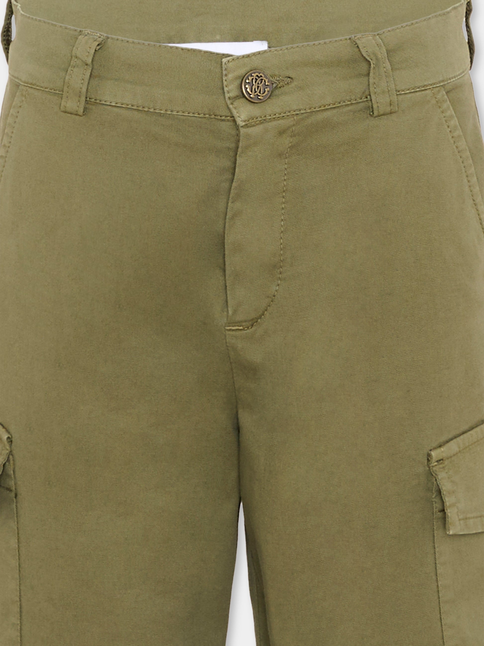 Shorts verdi cargo per bambino,Roberto Cavalli Kids,CBP26151BE GREEN MAYFLY
