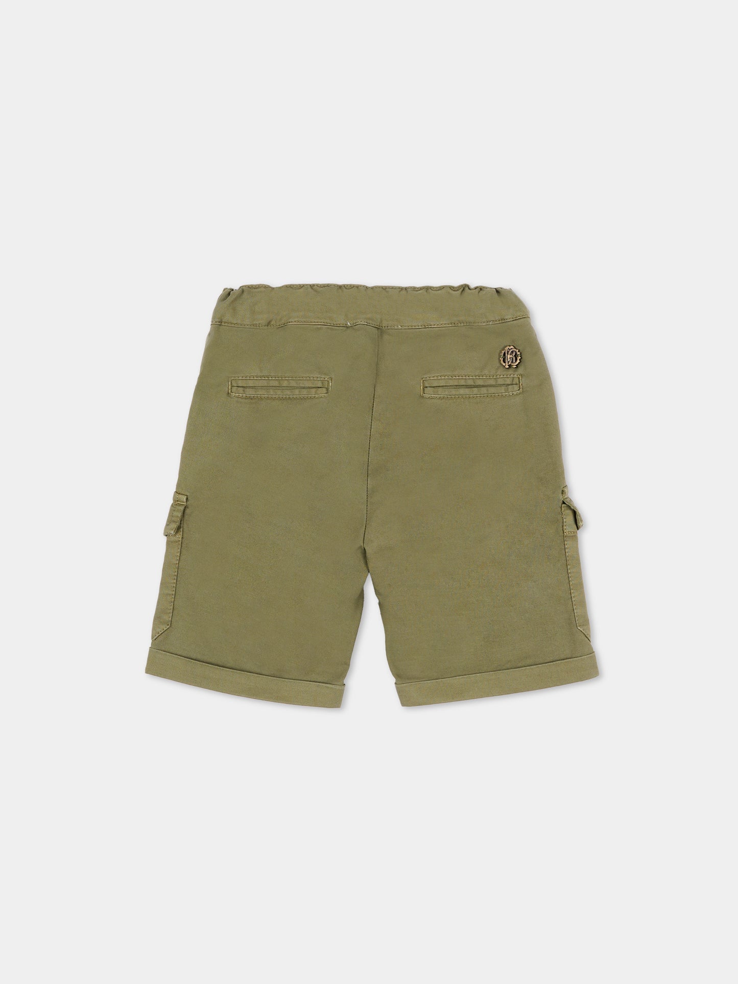 Shorts verdi per neonato con tasche,Roberto Cavalli Kids,CIP26086BE GREEN MAYFLY