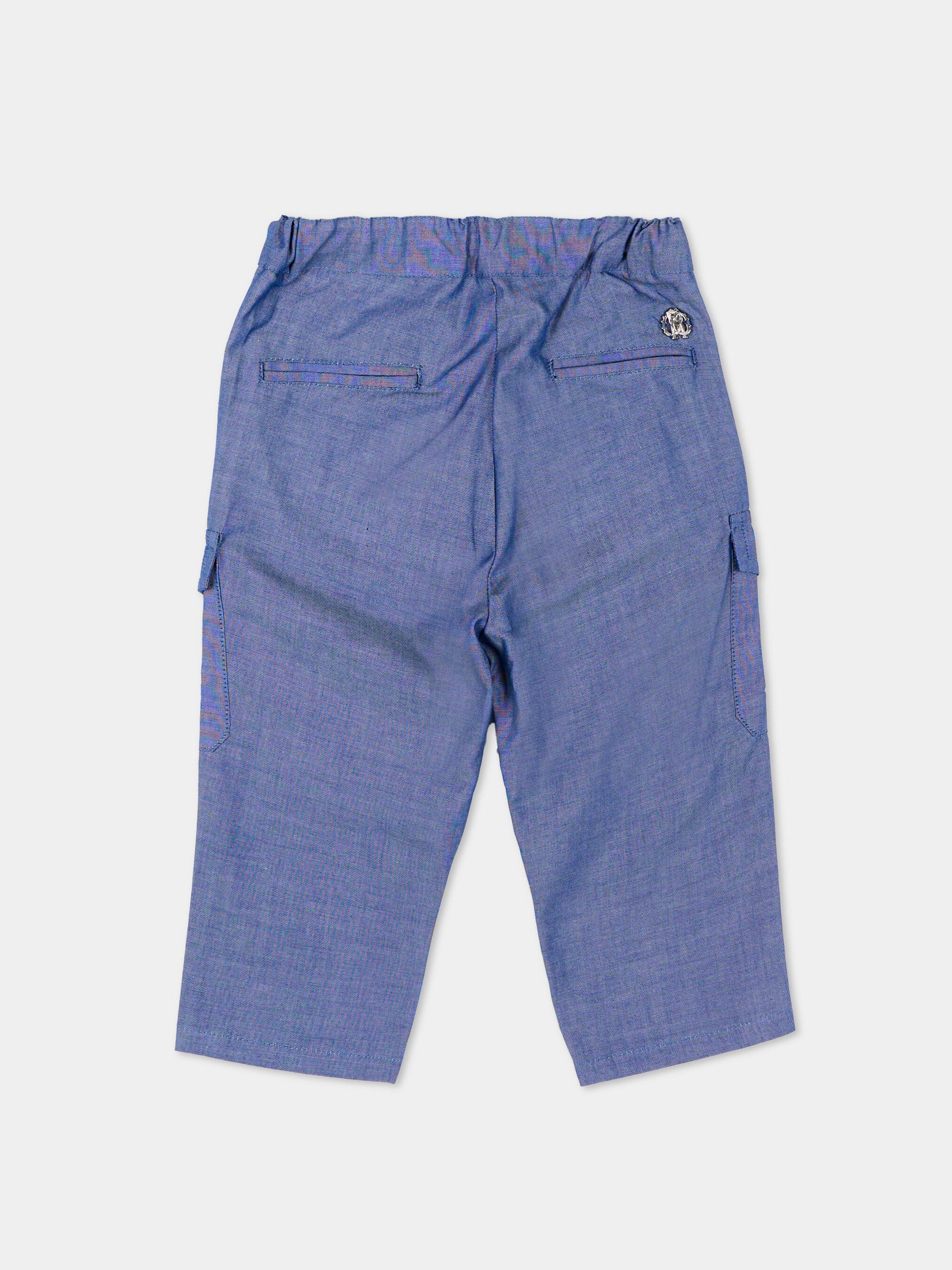 Jeans denim per neonato con tasche cargo,Roberto Cavalli Kids,CIP26091PA BLUE DARK