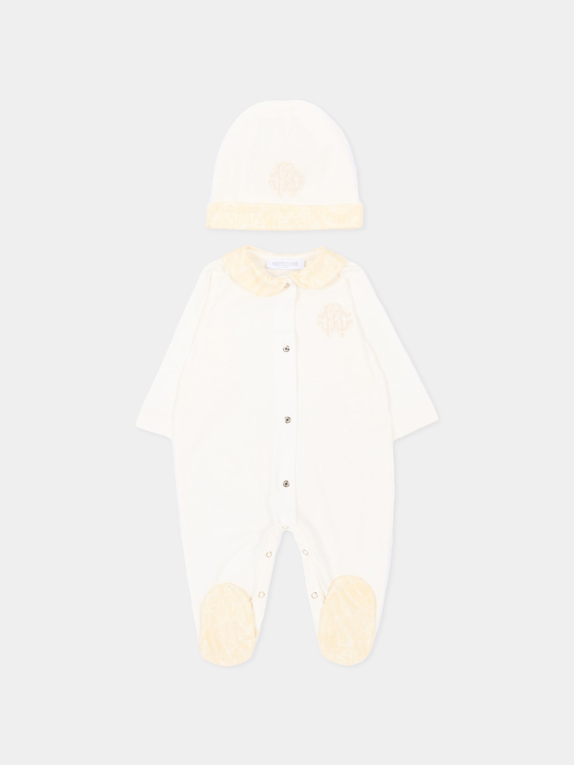 Set tutina avorio per neonati animalier,Roberto Cavalli Kids,CLP26007TU AVORIO CANNOLI CREAM