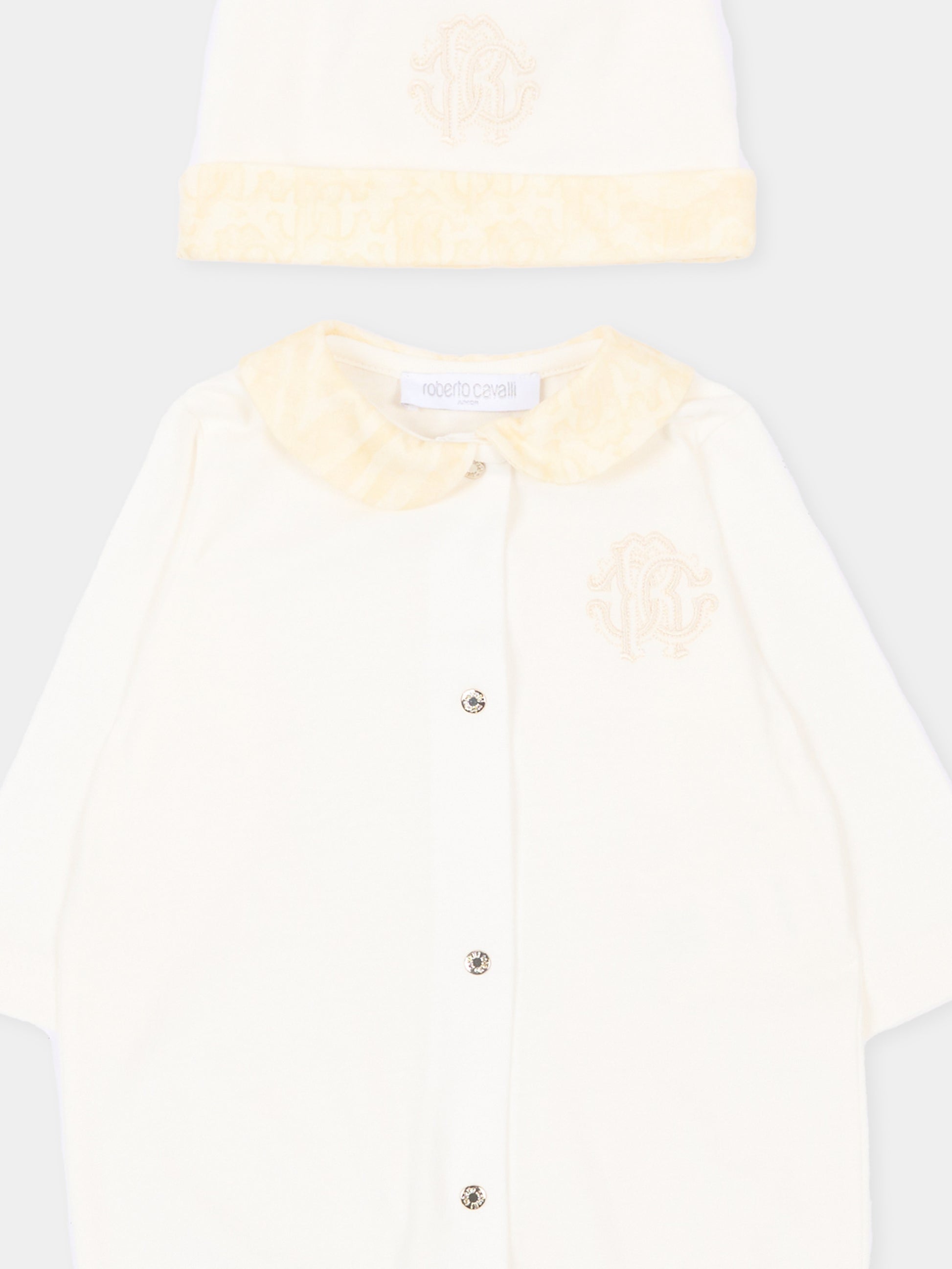 Set tutina avorio per neonati animalier,Roberto Cavalli Kids,CLP26007TU AVORIO CANNOLI CREAM