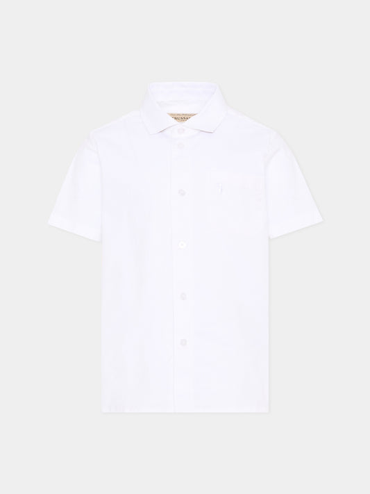 Camicia bianca con levriero per bambino,Trussardi Junior,TBP26029CA WHITE